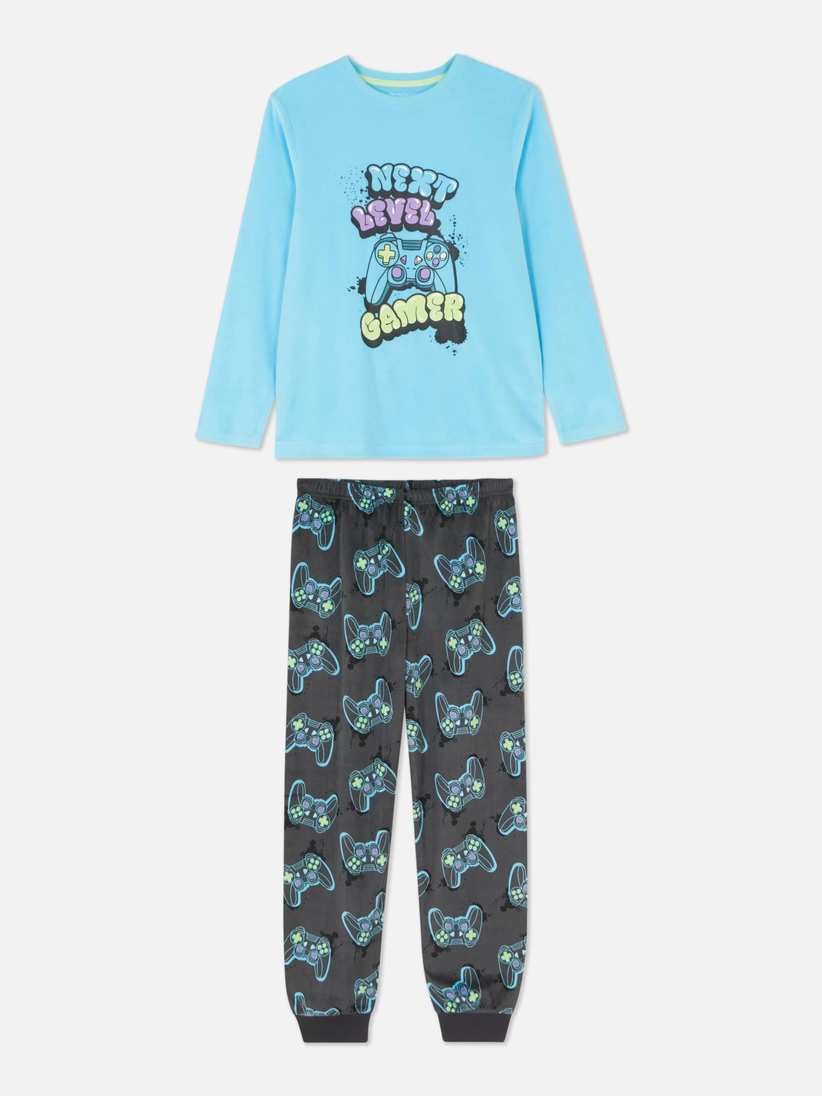 Pijamas E Roupa De Dormir*Primark Pijama T-shirt/calções Comando Jogo Azul