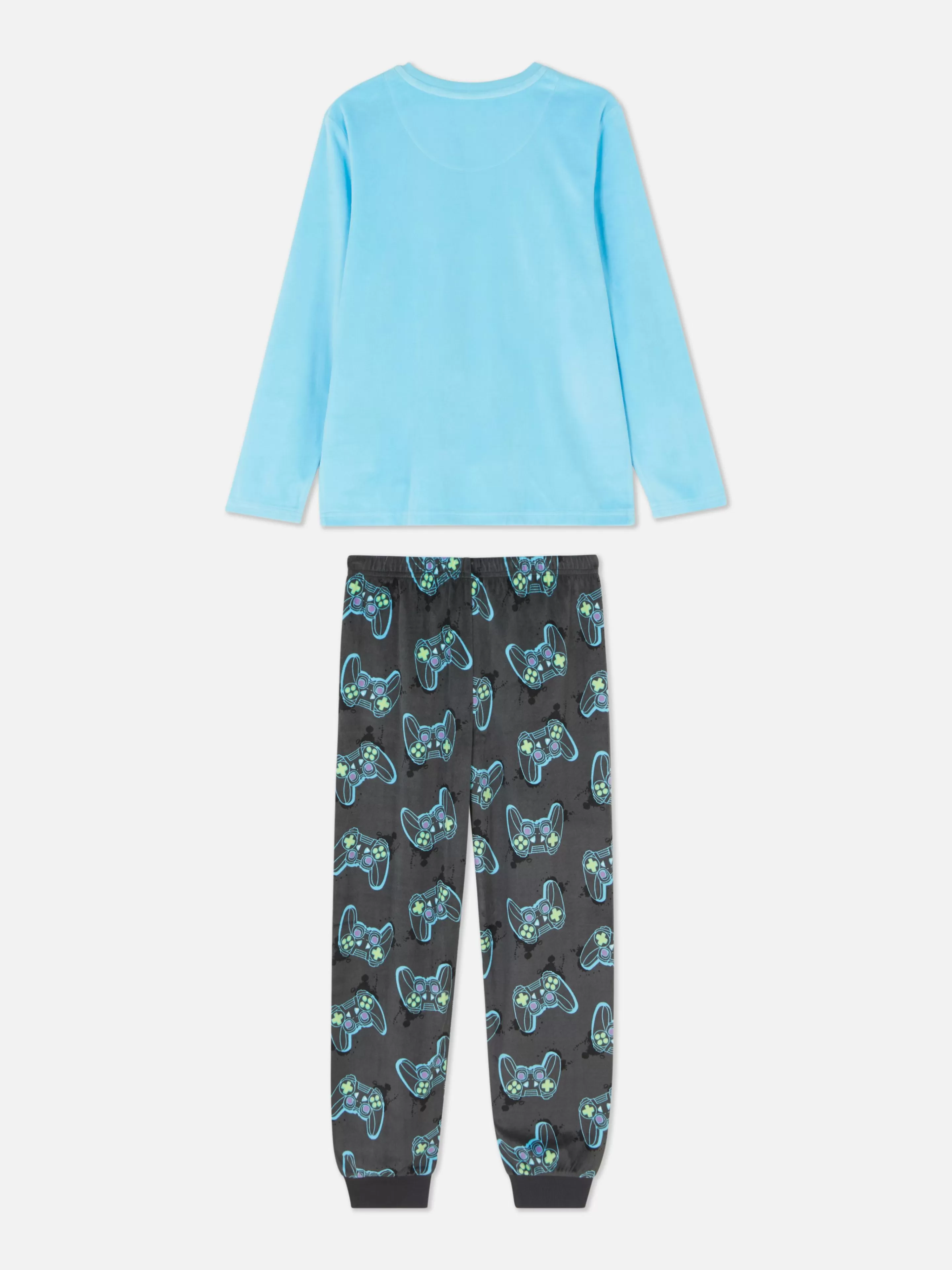 Pijamas E Roupa De Dormir*Primark Pijama T-shirt/calções Comando Jogo Azul