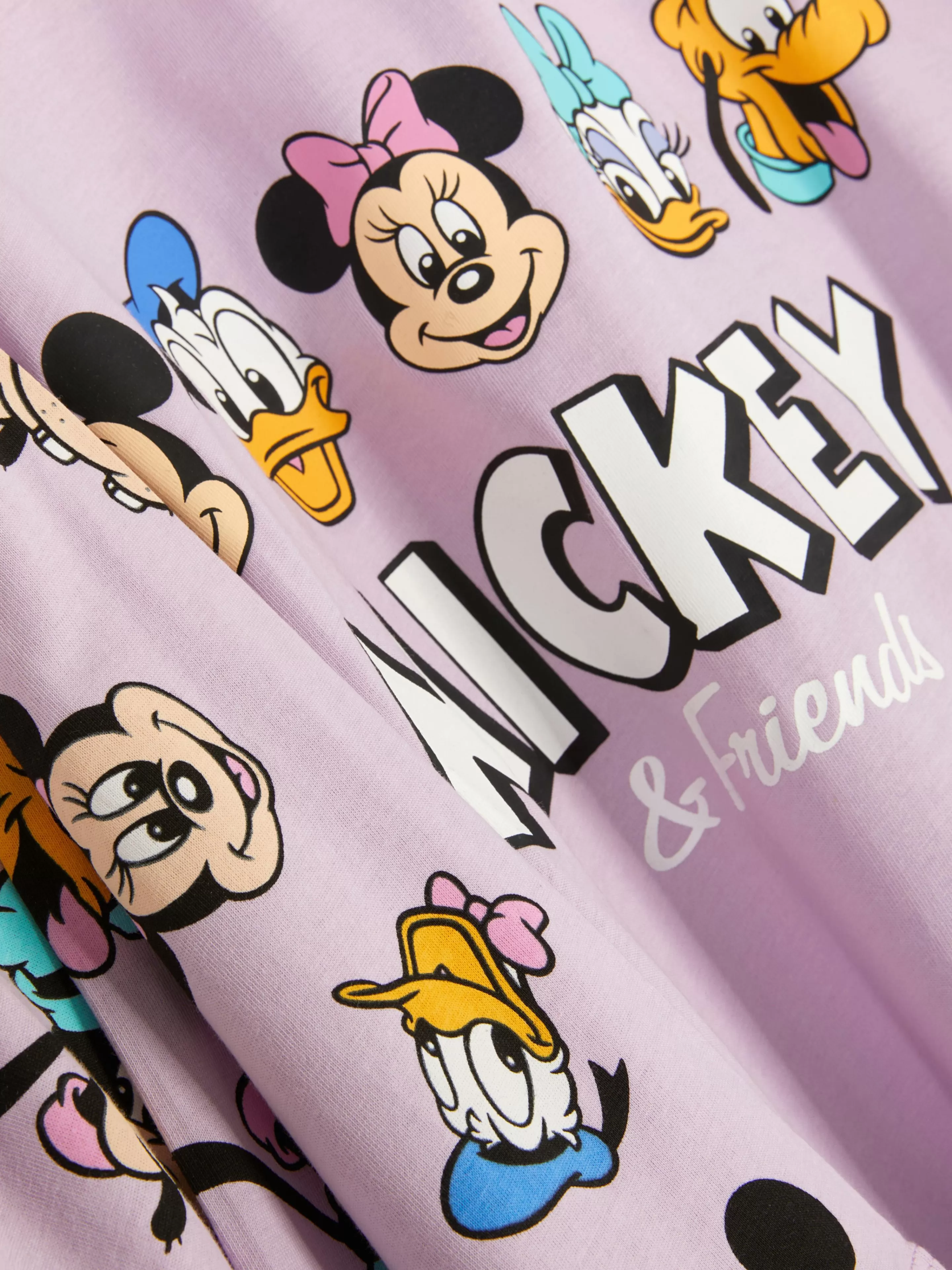 Pijamas*Primark Pijama T-shirt/calções Disney Mickey Mouse & Friends Lilás