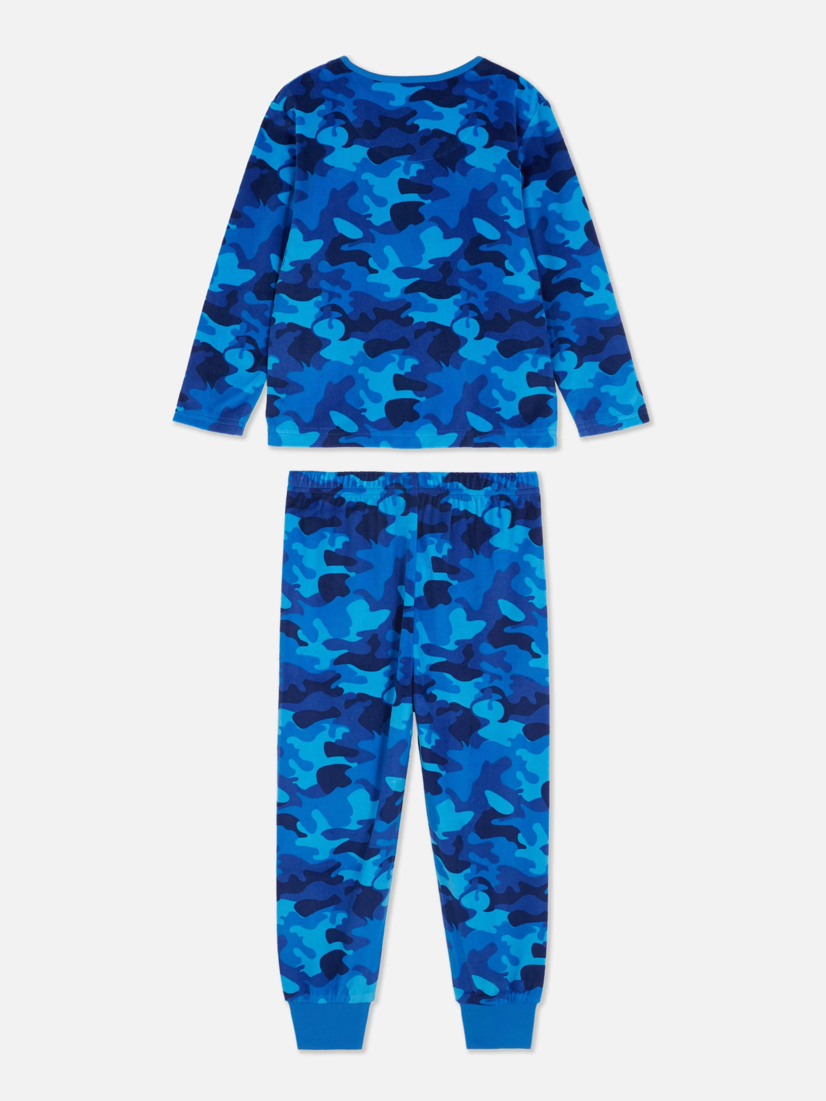 Pijamas E Roupa De Dormir*Primark Pijama Veludo Padrão Camuflado Azul