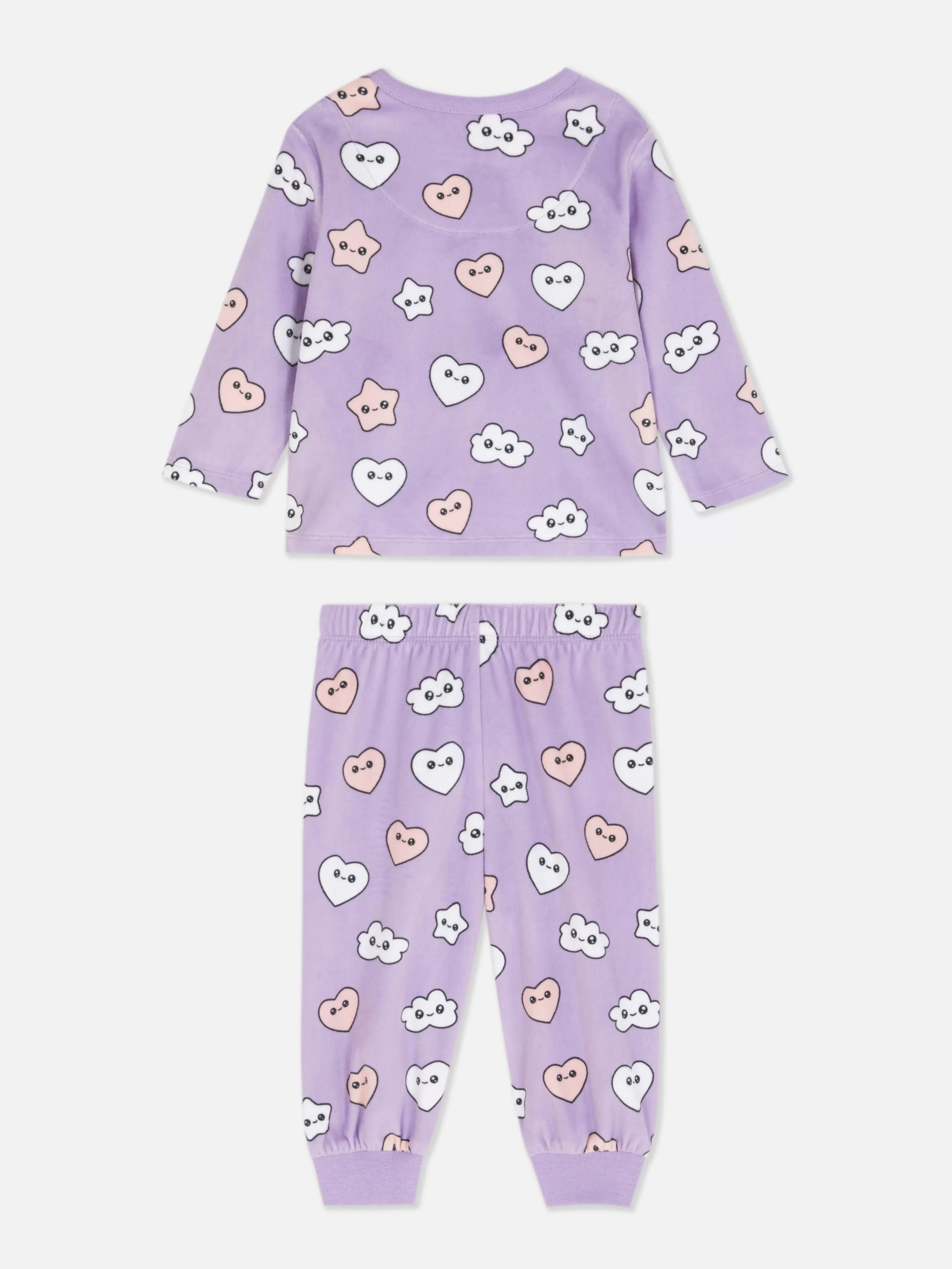 Pijamas E Roupa De Dormir*Primark Pijama Veludo Padrão Floral Roxo