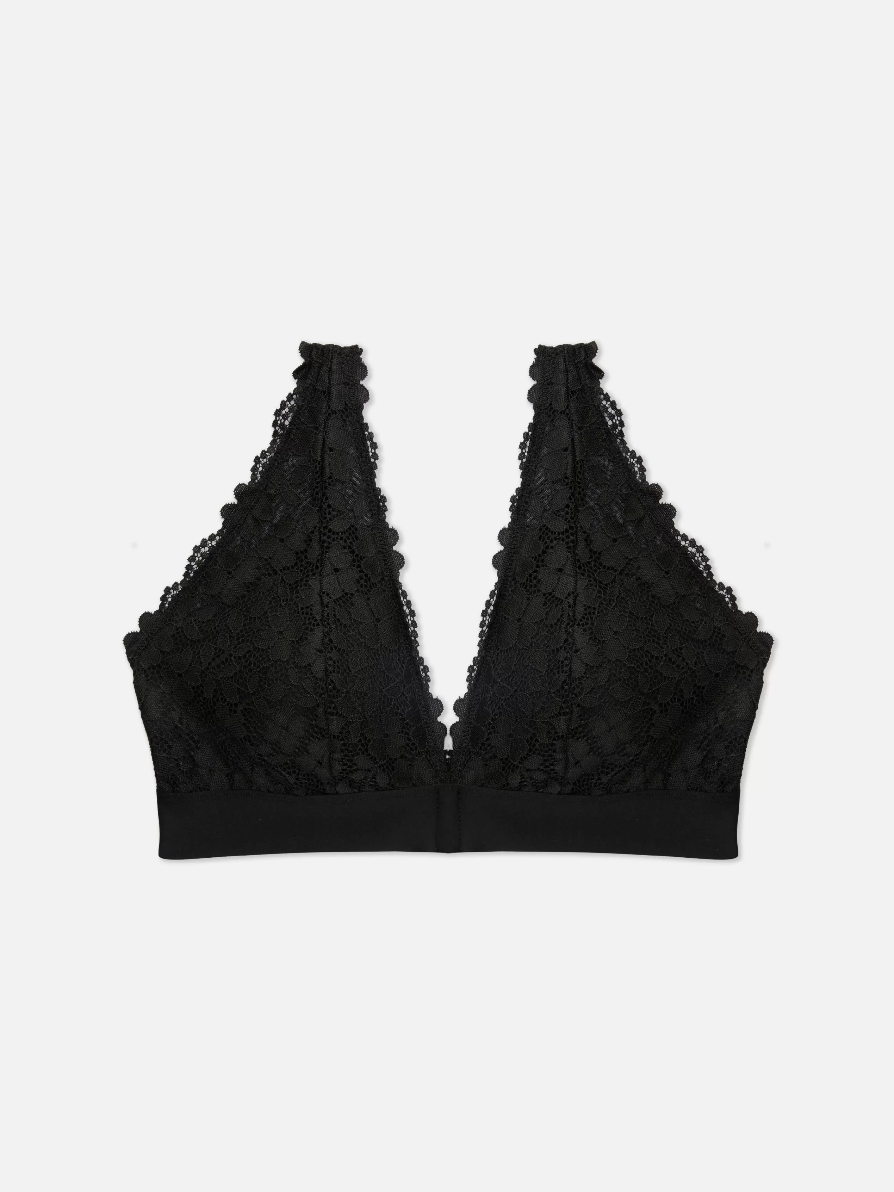 Sutiãs*Primark Sutiã Bralette Decotada Fecho Adaptável Preto