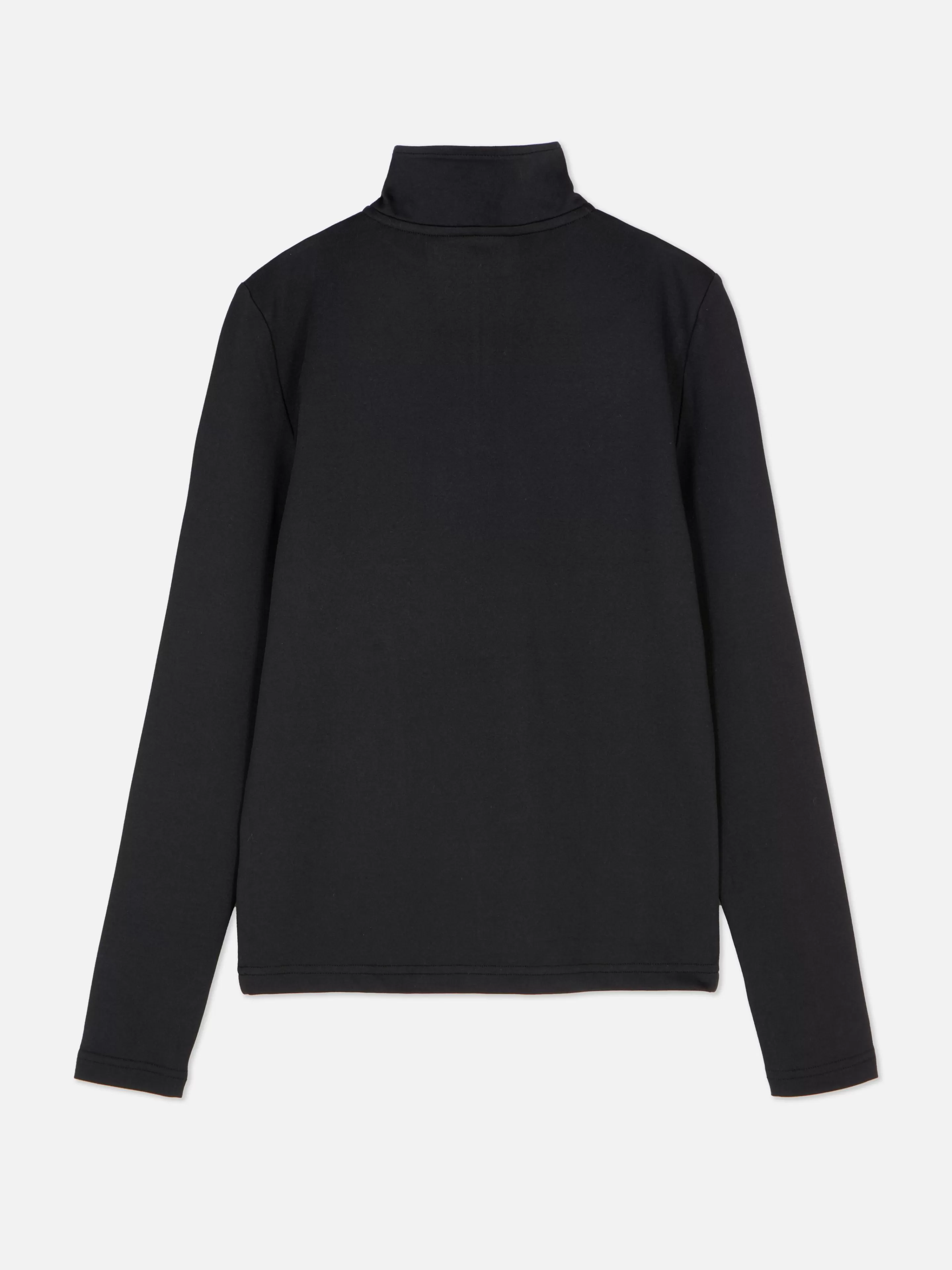 Camisolas Com E Sem Capuz | Roupa De Desporto*Primark Top Desportivo Fecho Correr 1/4 Orifícios Polegares Preto