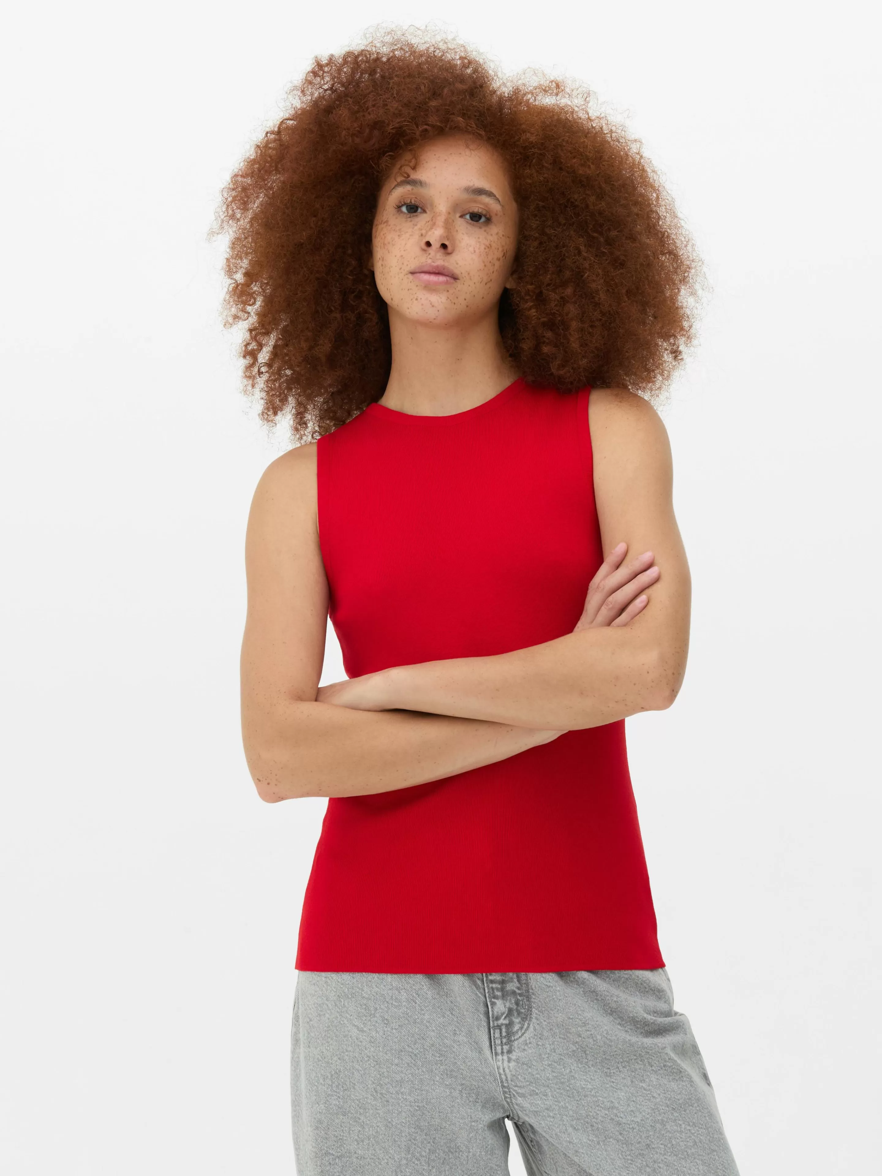 Tops E T-Shirts*Primark Top S/ Mangas Comprido Gola Redonda Vermelho