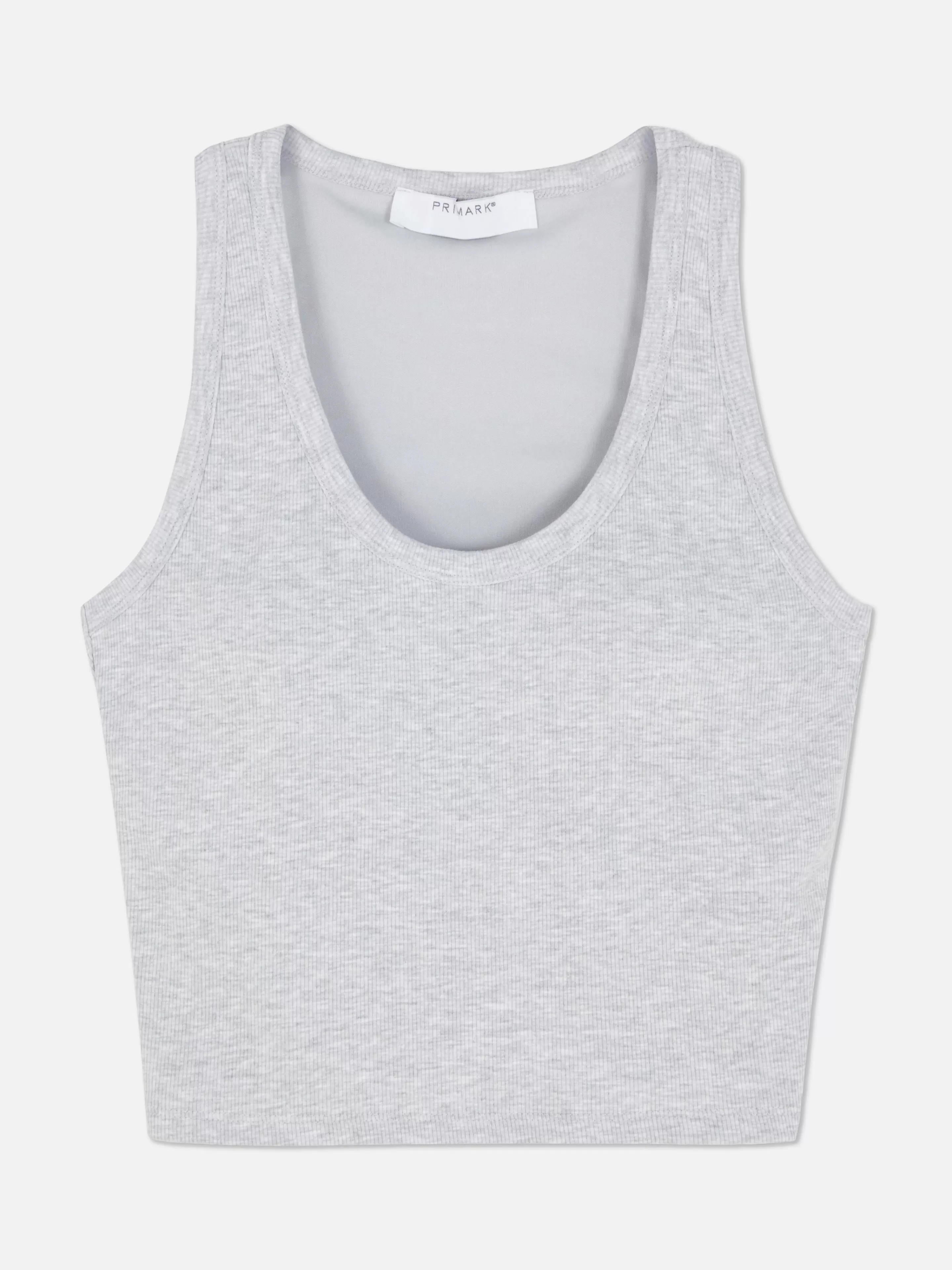 Tops E T-Shirts*Primark Top S/ Mangas Gola Redonda Sutiã Incorporado Cinzento marmoreado