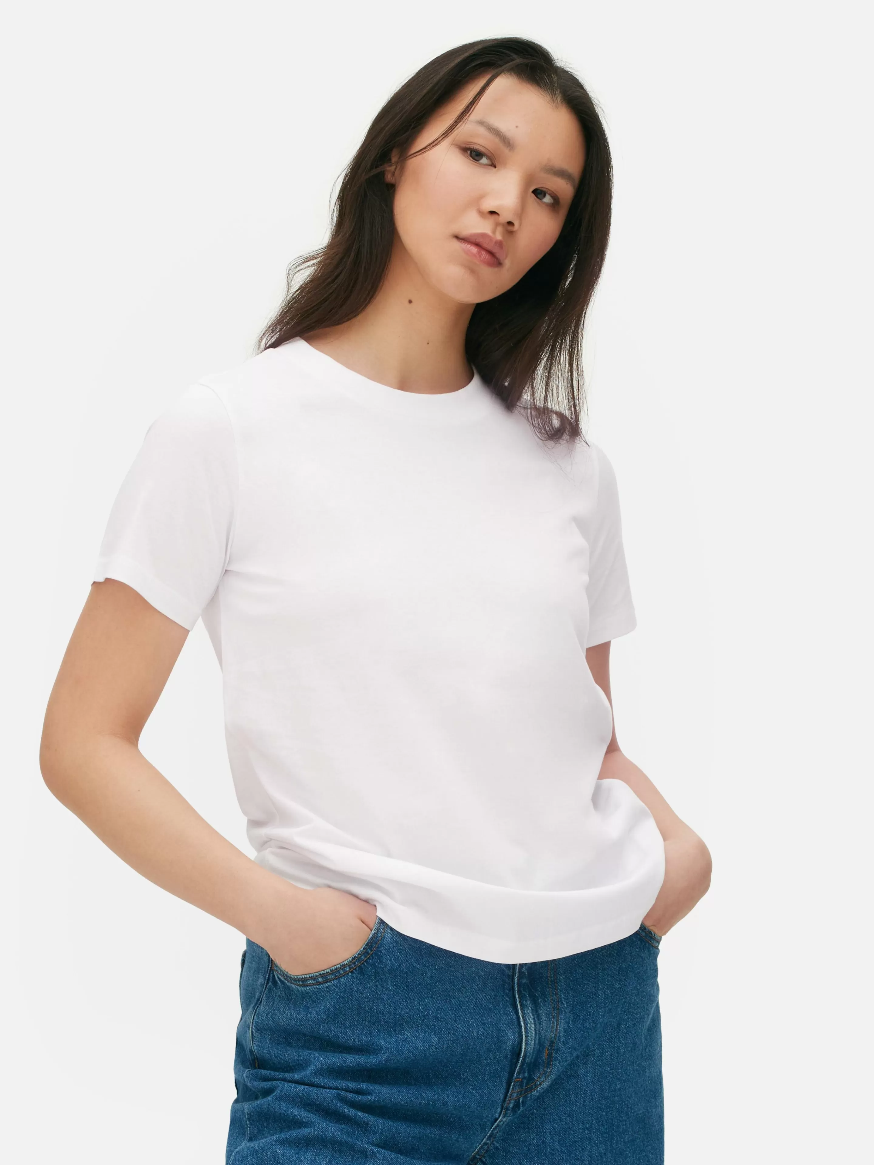 Tops E T-Shirts*Primark T-shirt Algodão Manga Curta Branco