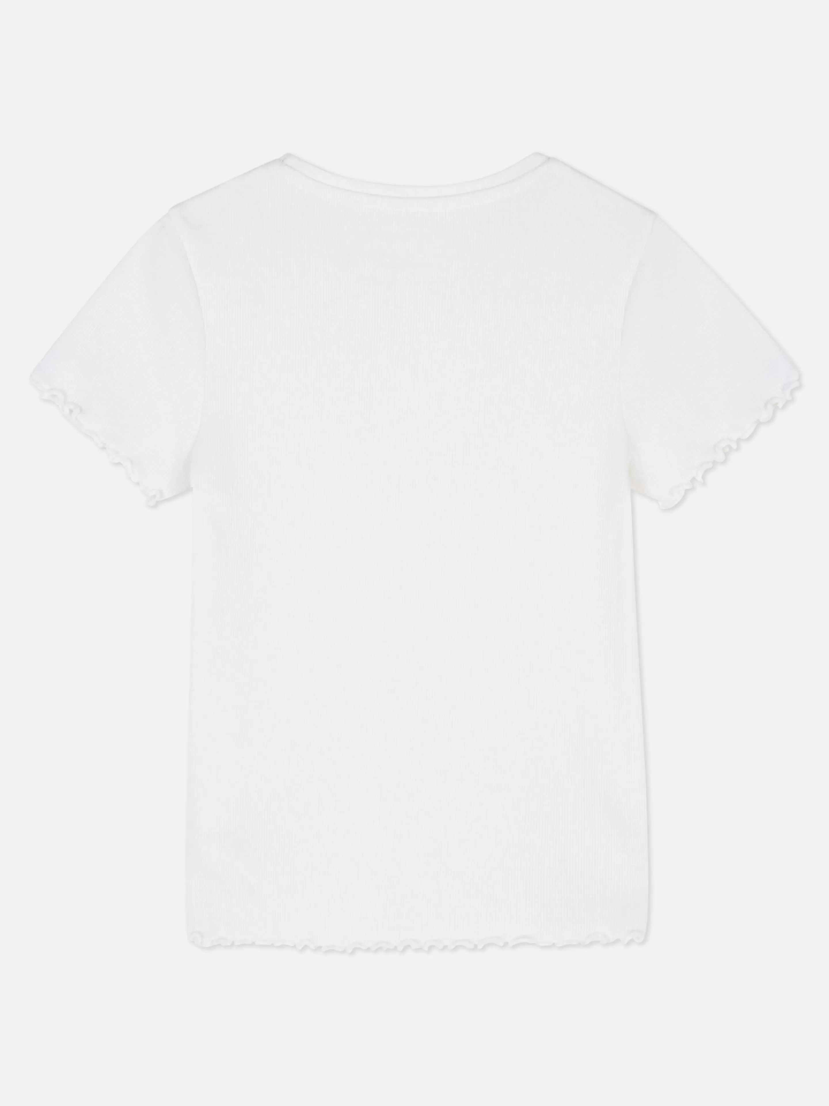 Tops E T-Shirts*Primark T-shirt Canelada Rebordo Franzido Branco