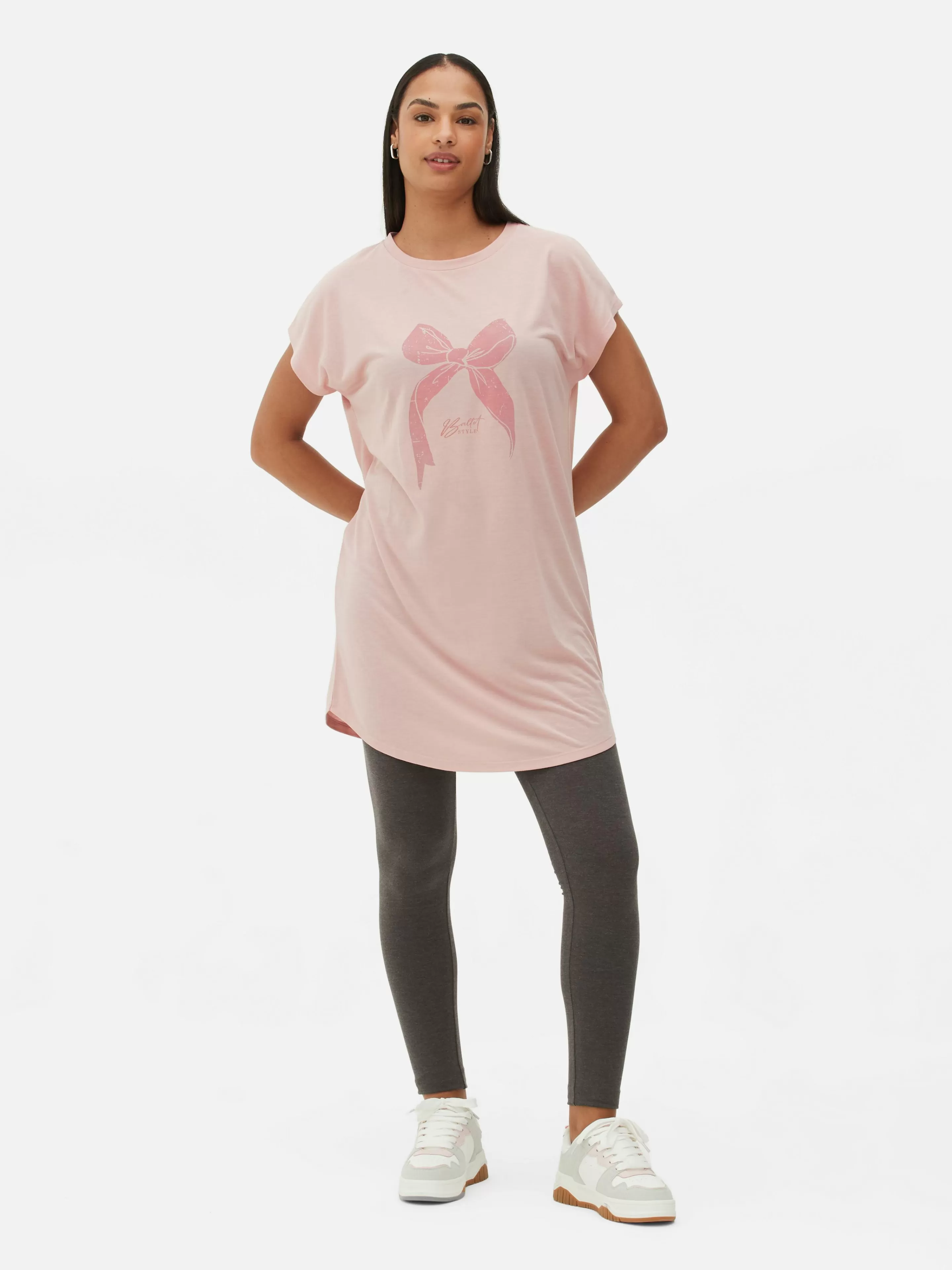 Tops E T-Shirts*Primark T-shirt Comprida Gola Redonda Rosa-claro