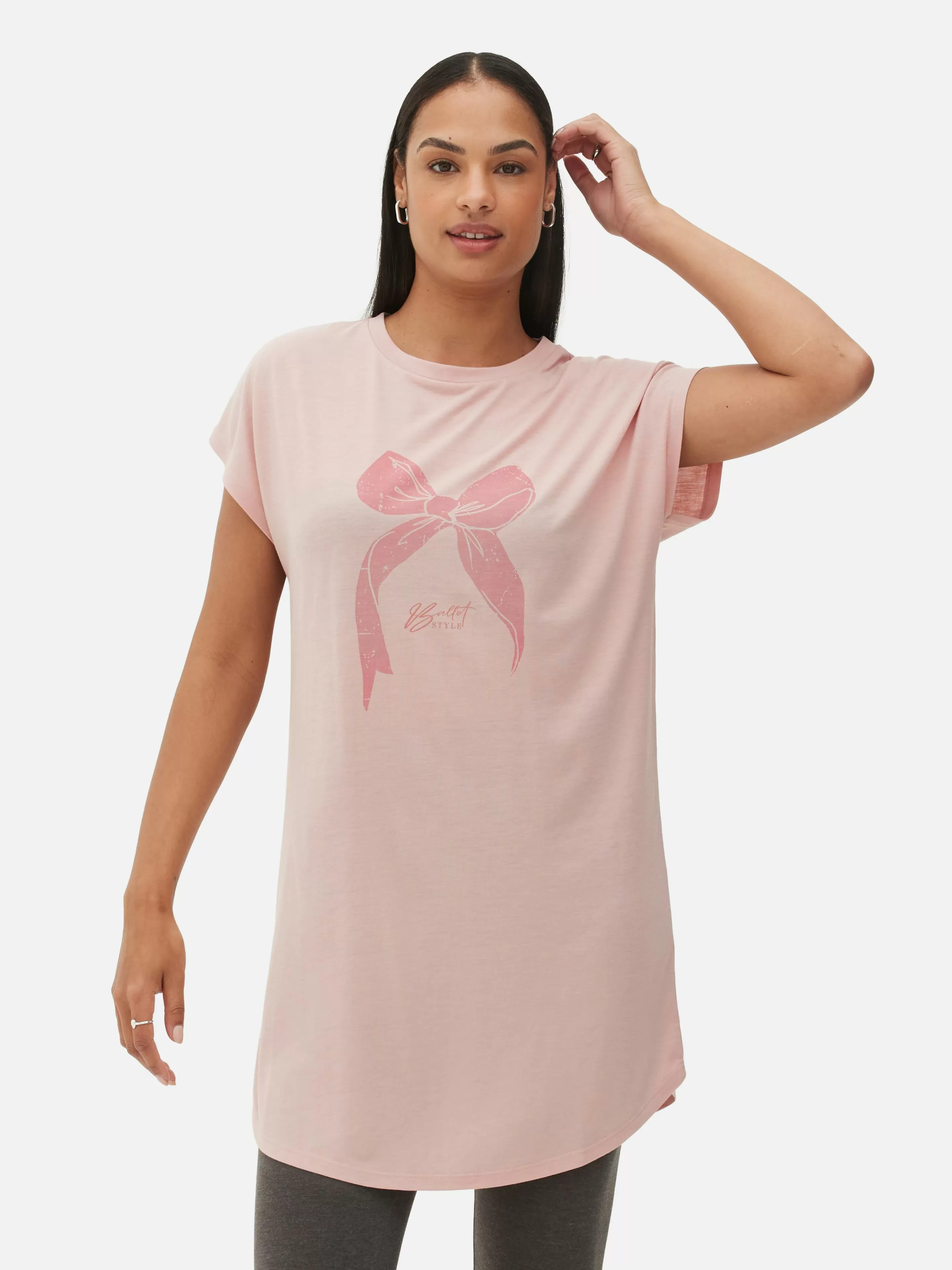 Tops E T-Shirts*Primark T-shirt Comprida Gola Redonda Rosa-claro