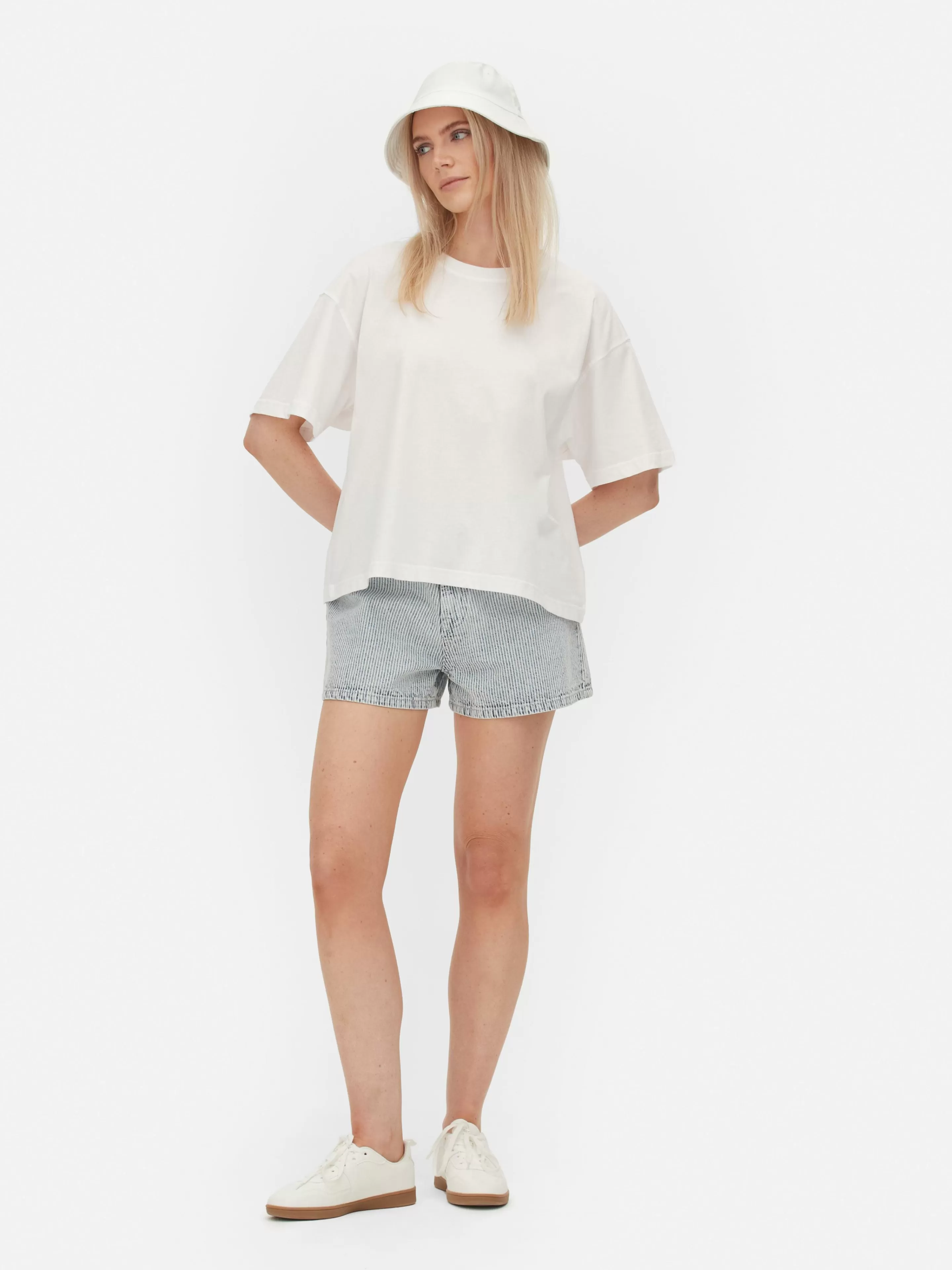 Tops E T-Shirts*Primark T-shirt Corte Folgado Branco