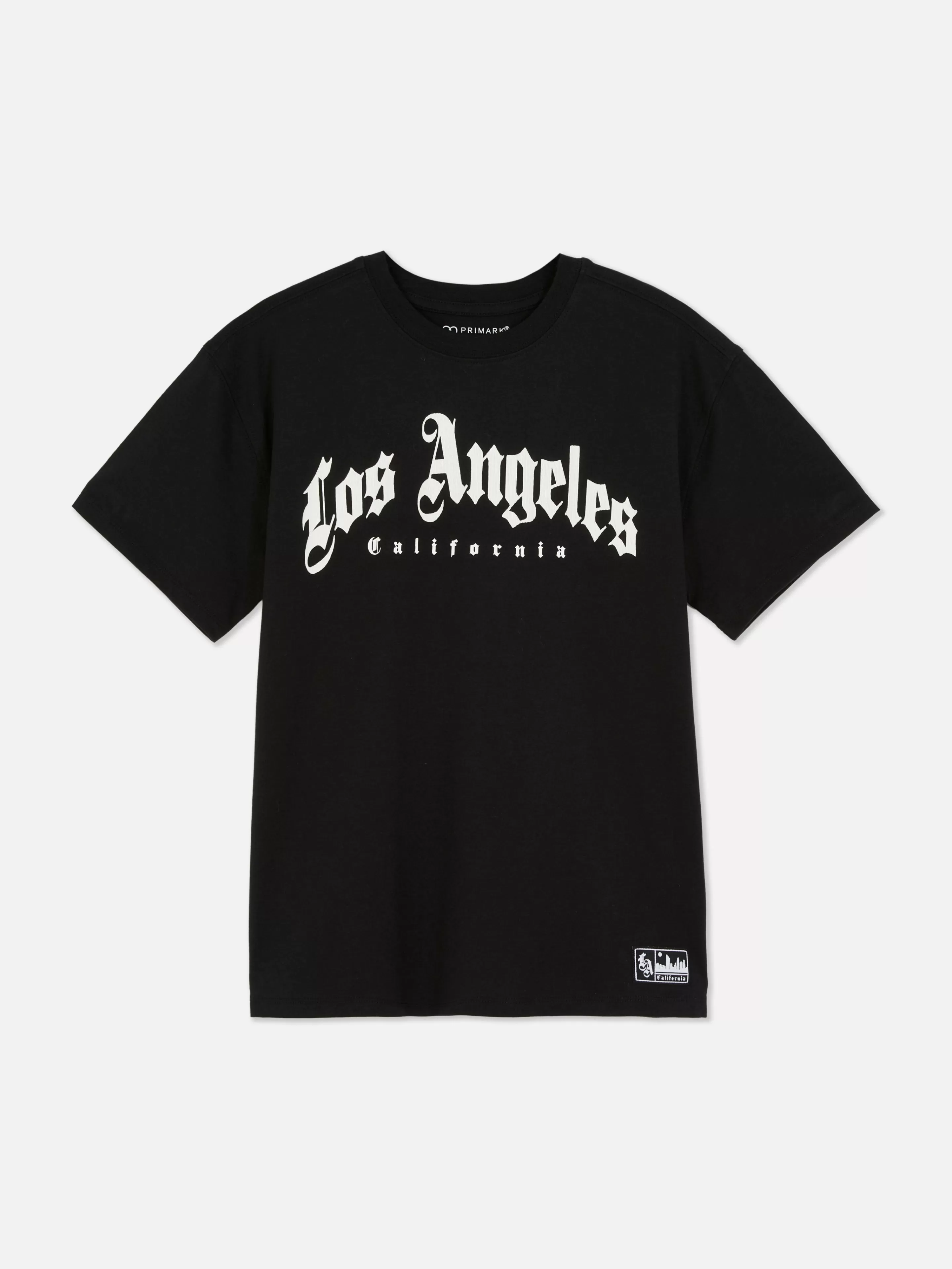 Tops E T-Shirts*Primark T-shirt Corte Grande Los Angeles Preto