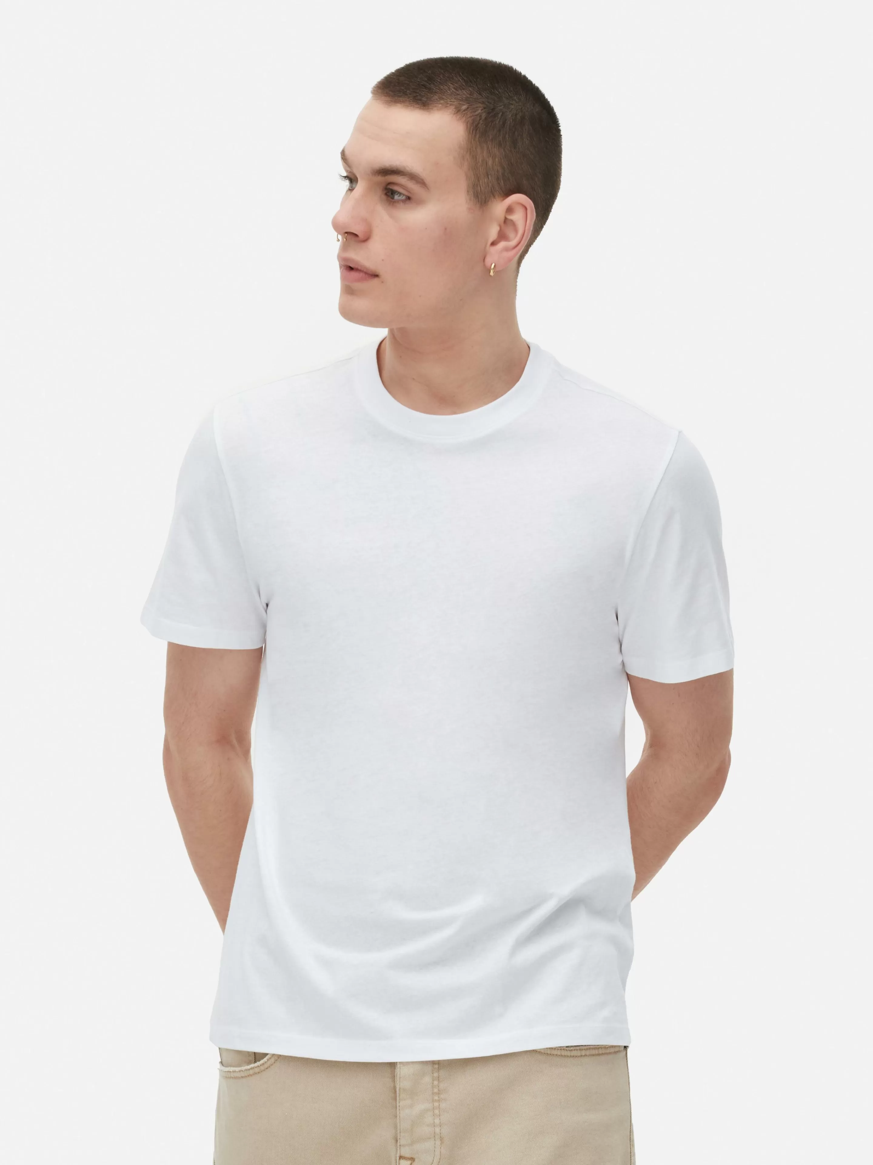 Tops E T-Shirts*Primark T-shirt Corte Regular Branco