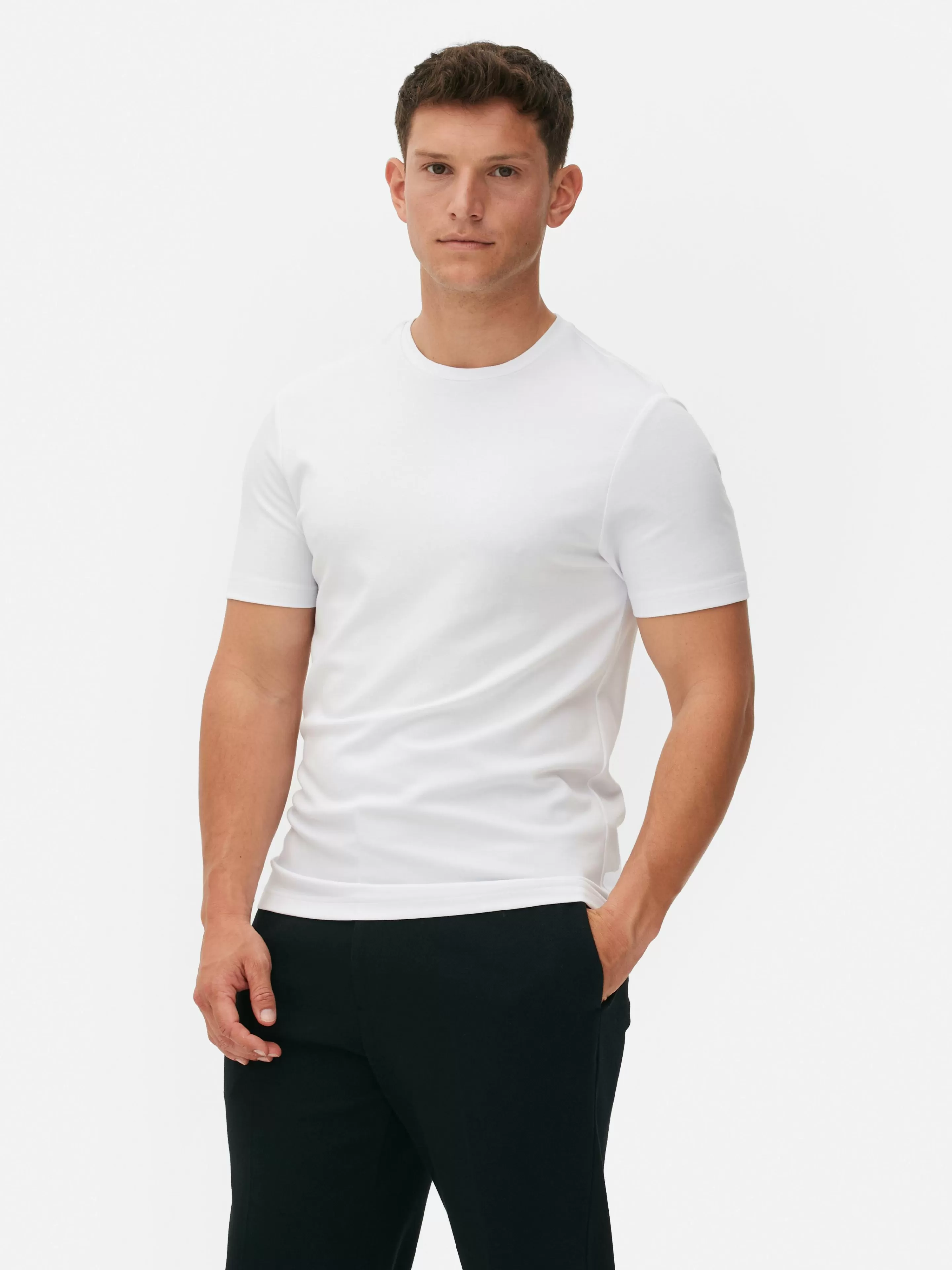 Tops E T-Shirts*Primark T-shirt Decote Redondo Kem Branco