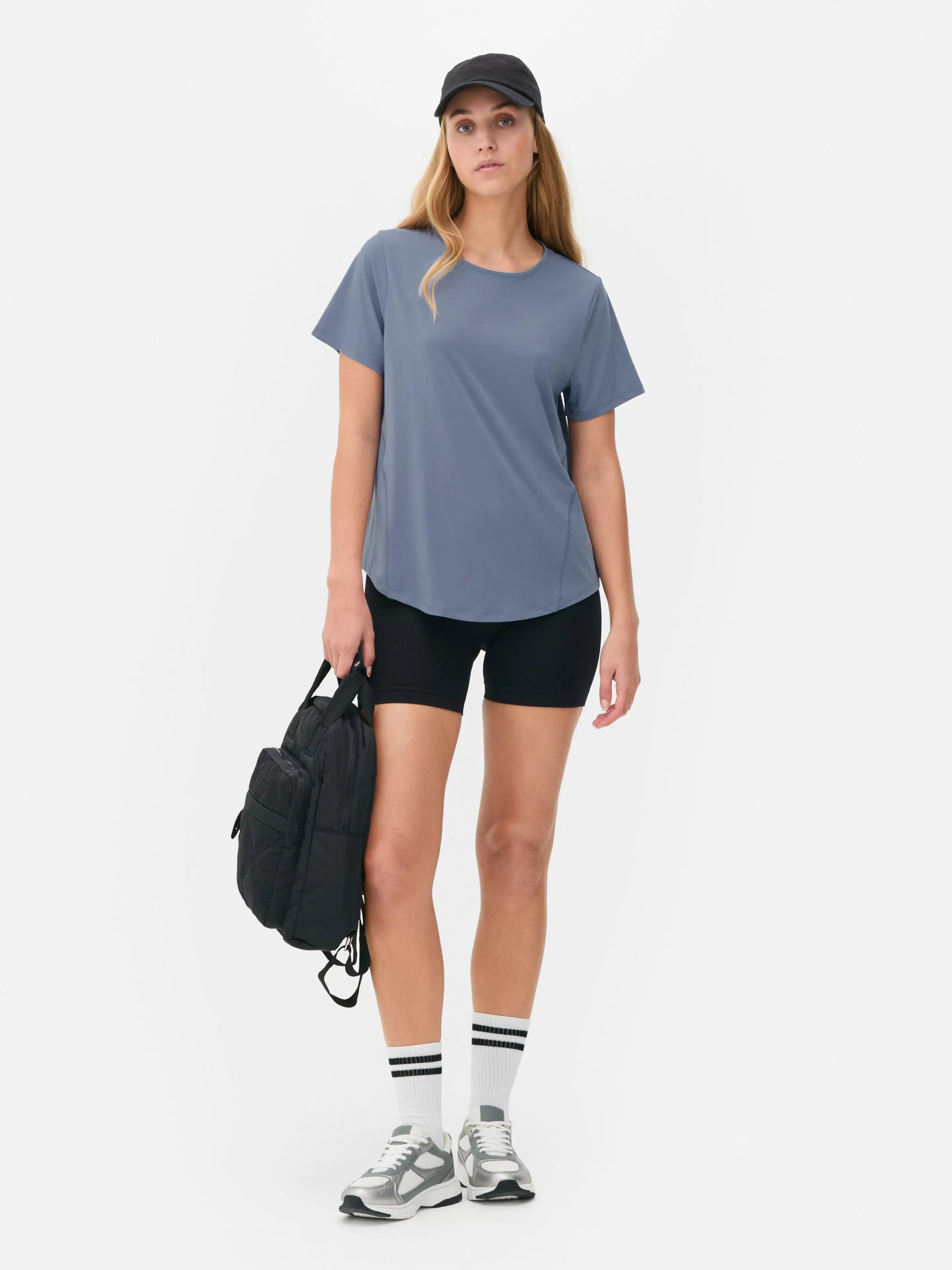 Roupas De Ginásio E De Desporto*Primark T-shirt Desportiva Gola Redonda Azul