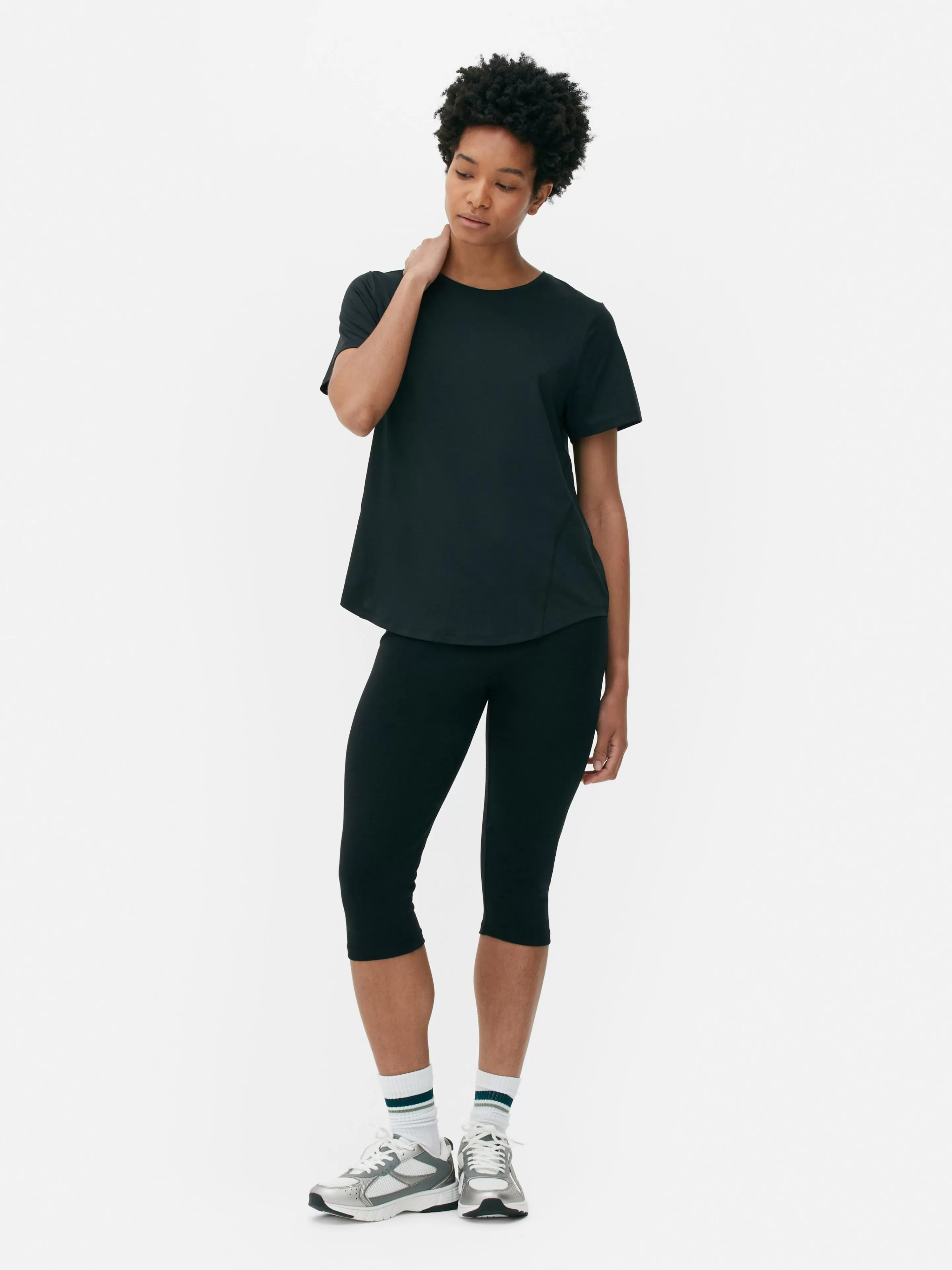 Roupas De Ginásio E De Desporto*Primark T-shirt Desportiva Gola Redonda Preto