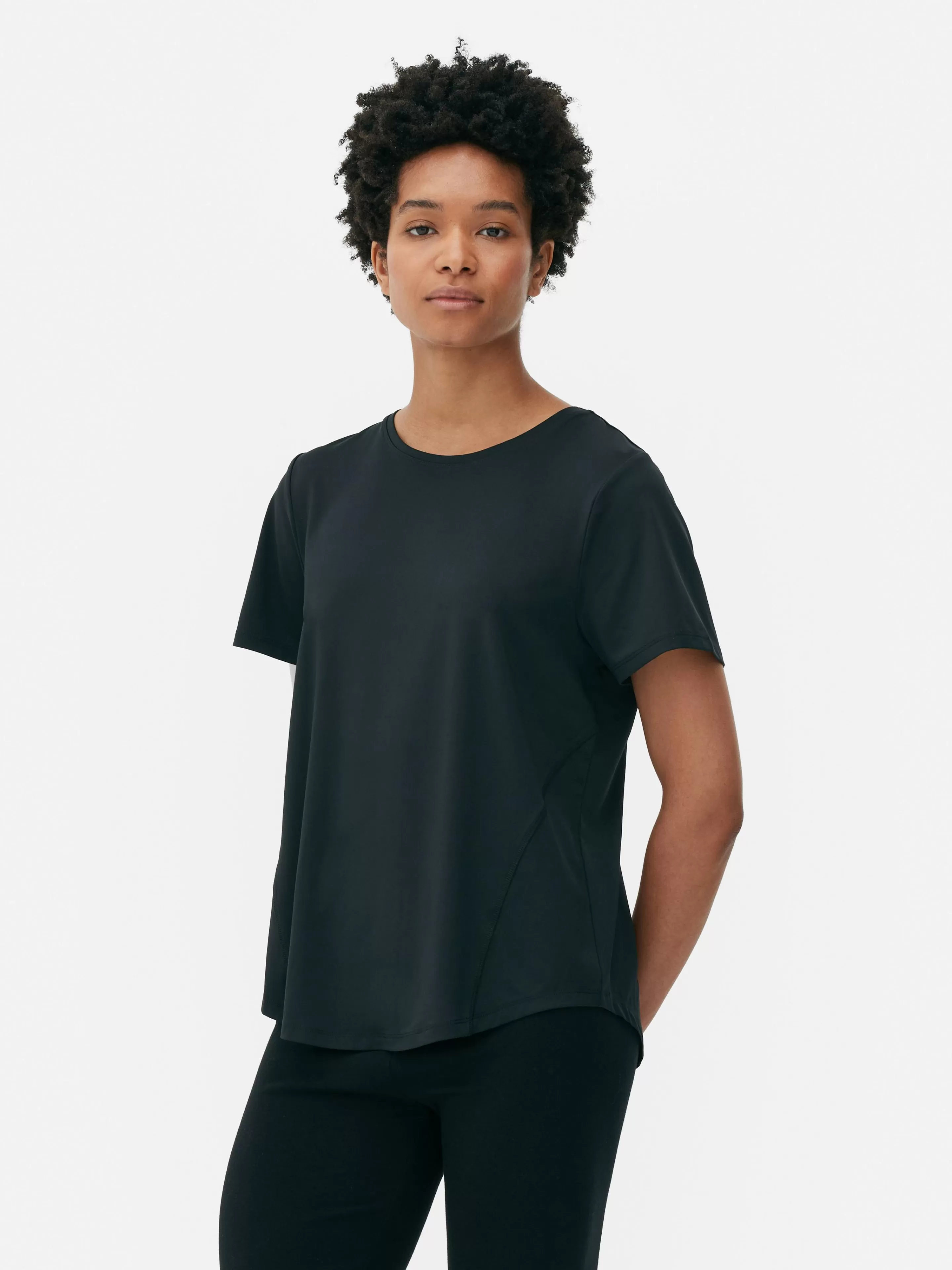 Roupas De Ginásio E De Desporto*Primark T-shirt Desportiva Gola Redonda Preto