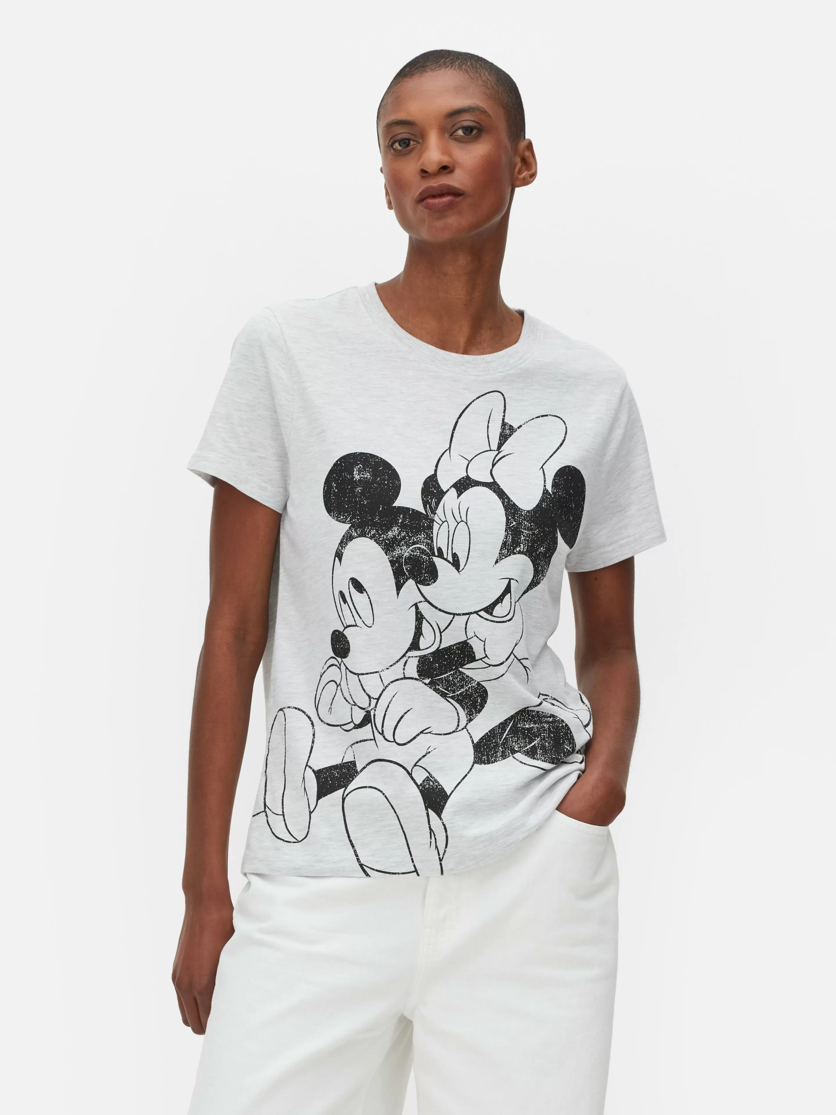 Tops E T-Shirts*Primark T-shirt Disney Mickey E Minnie Cinzento