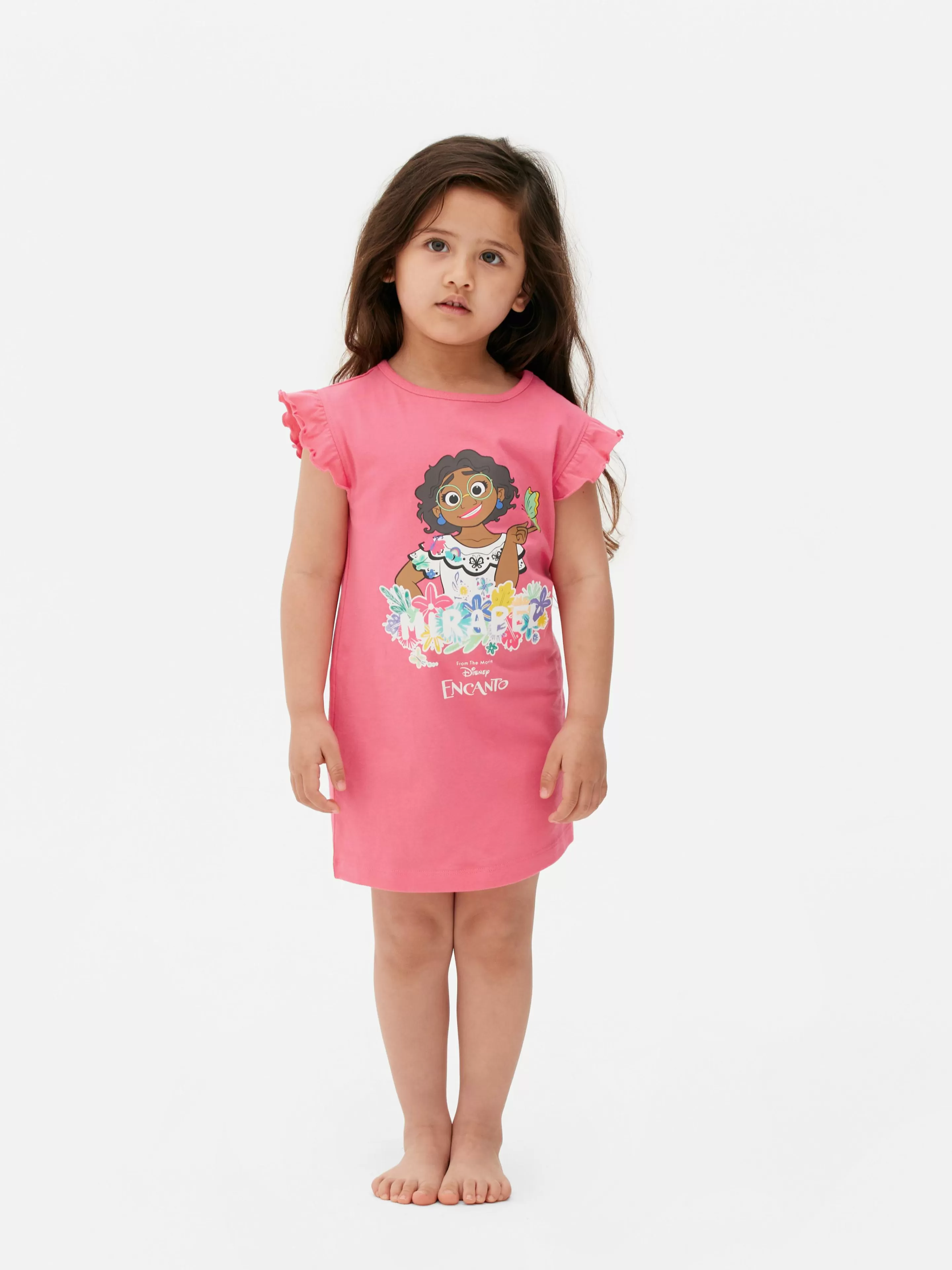 Pijamas E Roupa De Dormir*Primark T-shirt Dormir Folhos Disney Encanto Cor-de-rosa