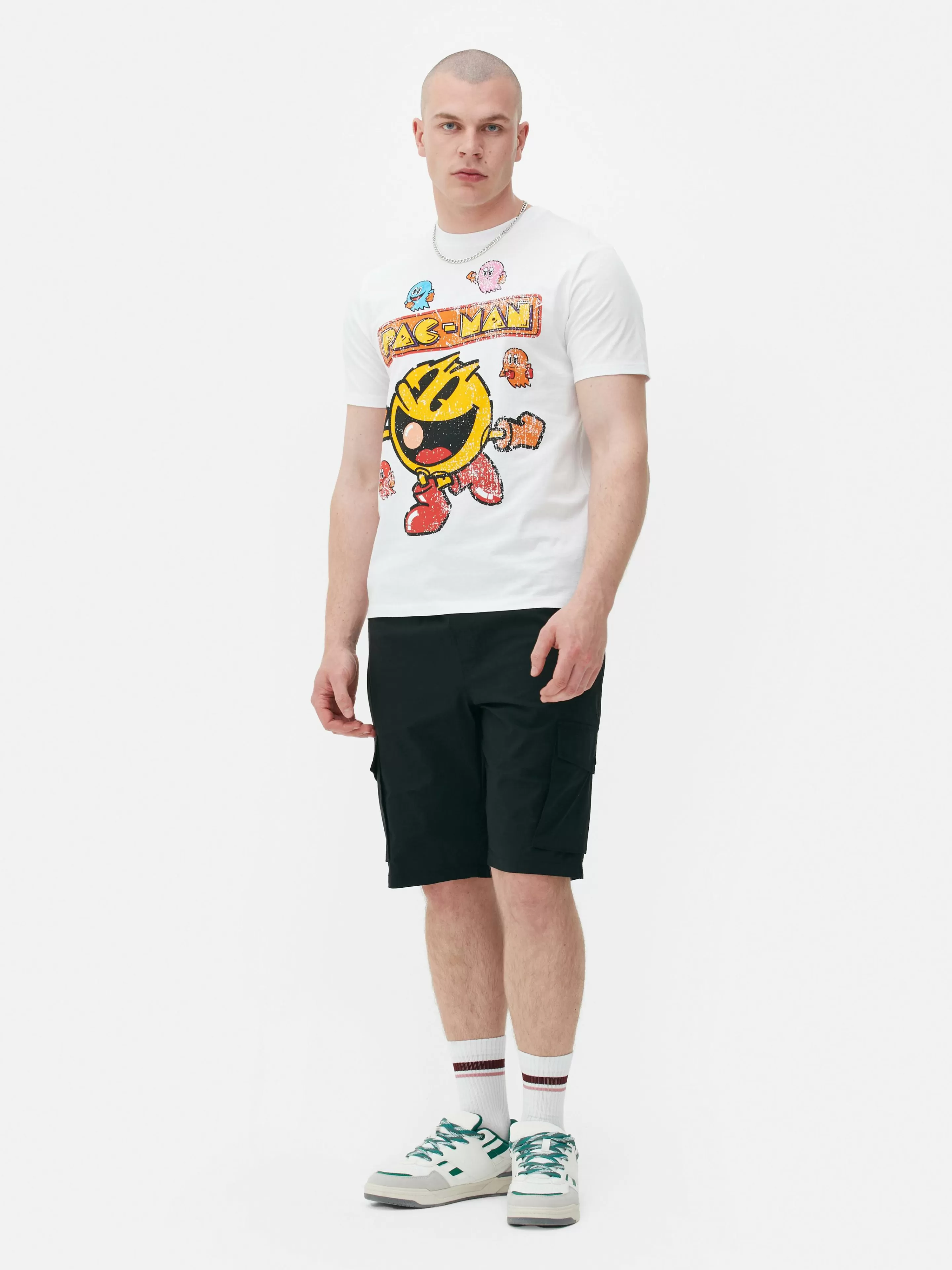 Tops E T-Shirts*Primark T-shirt Estampada Pac-Man Branco