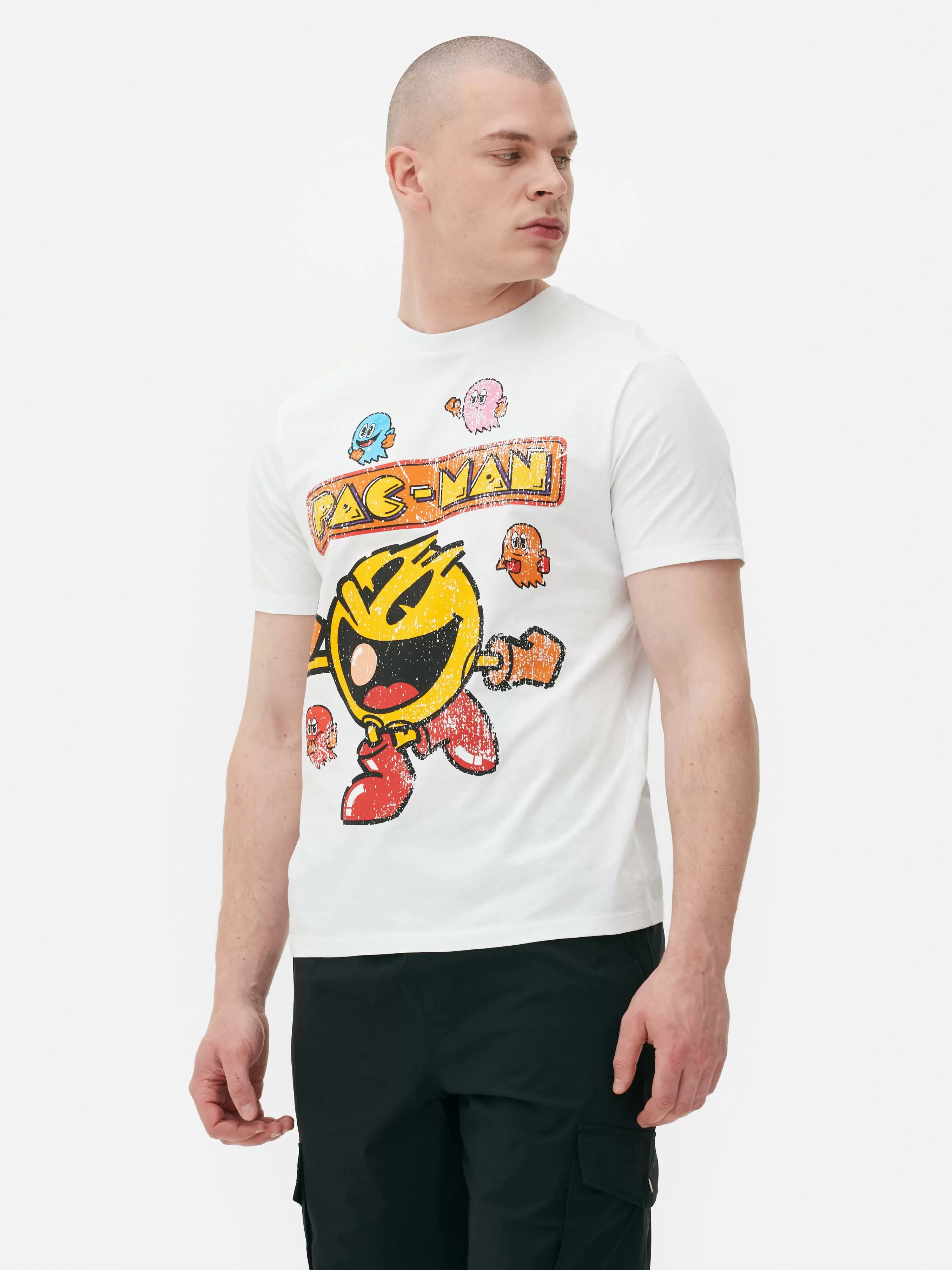 Tops E T-Shirts*Primark T-shirt Estampada Pac-Man Branco