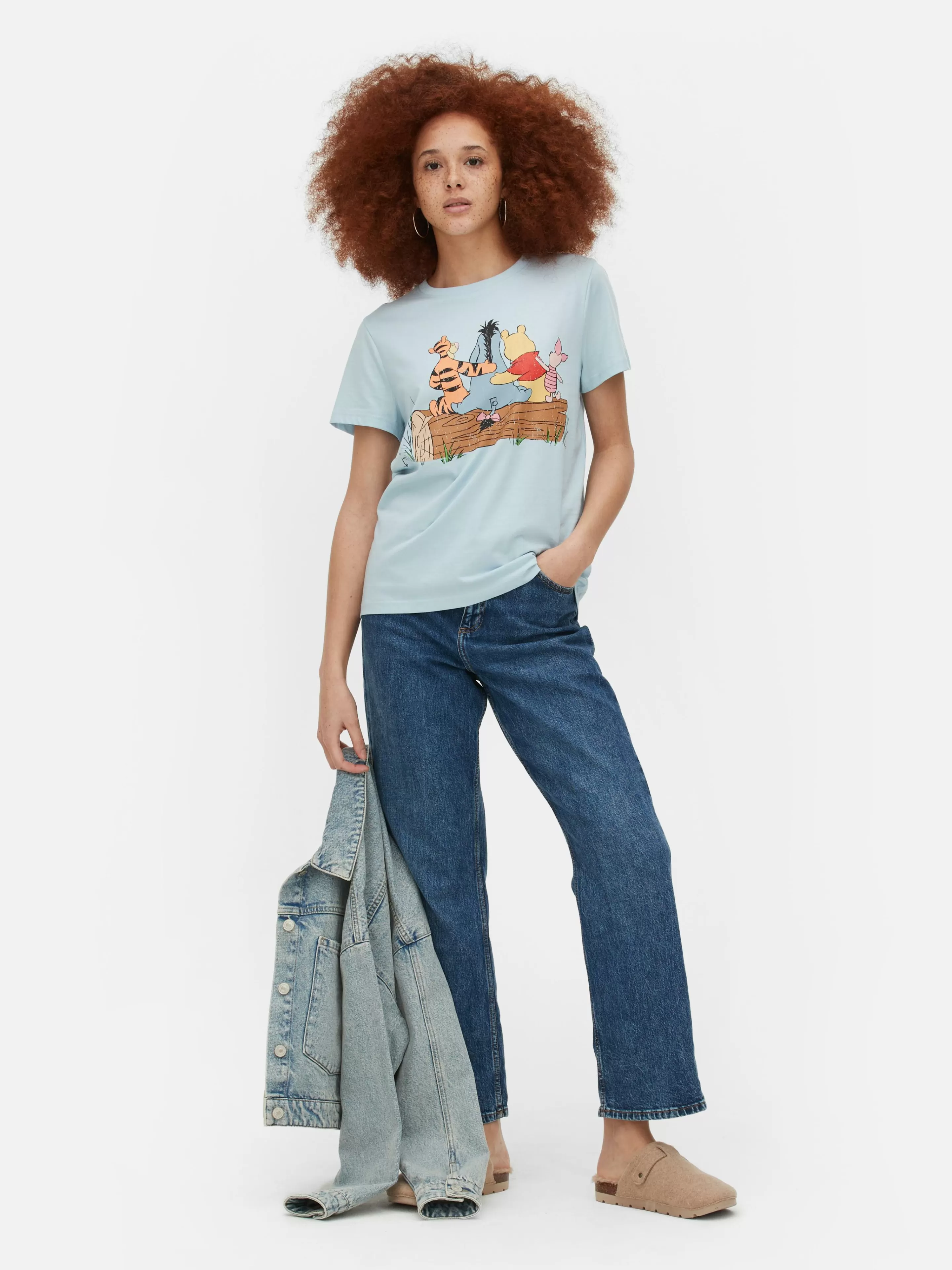 Tops E T-Shirts*Primark T-shirt Estampado Disney Winnie The Pooh Azul