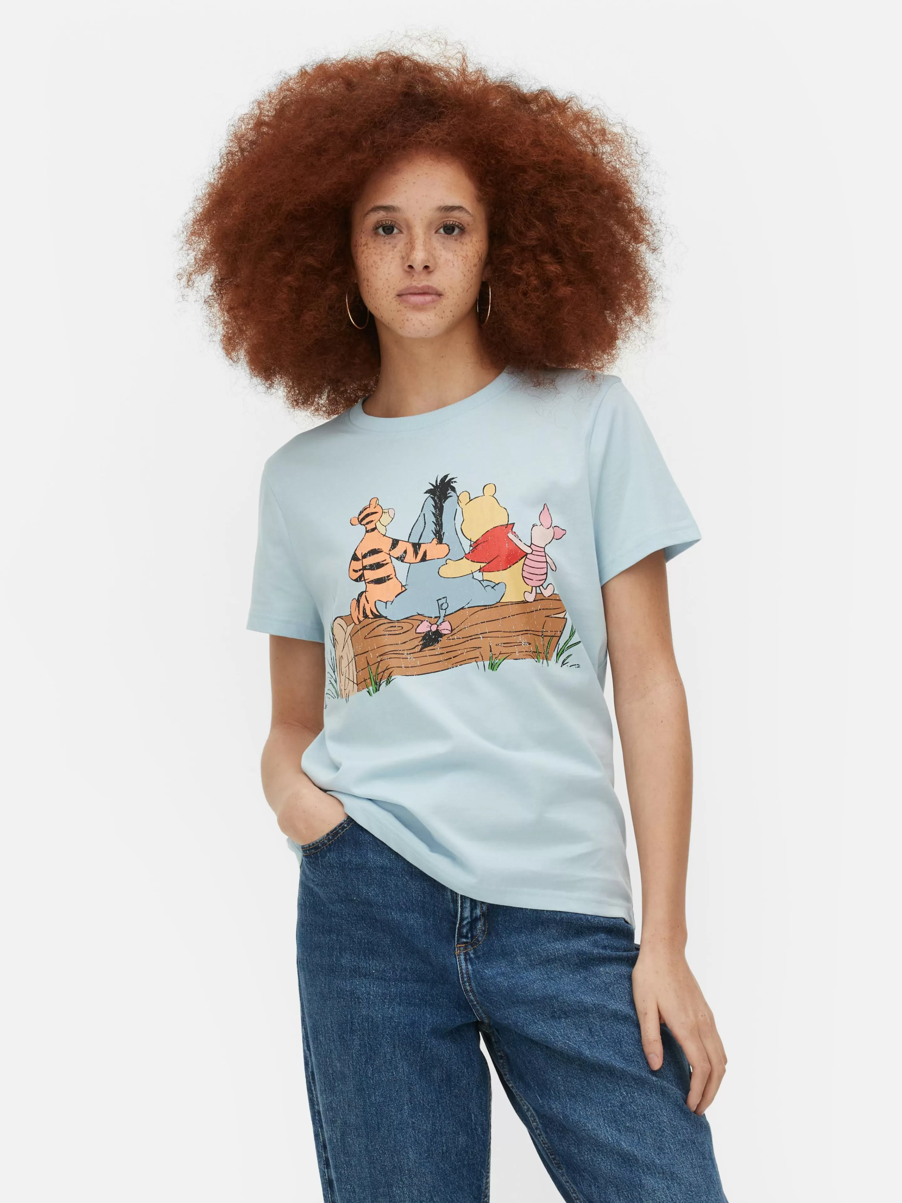 Tops E T-Shirts*Primark T-shirt Estampado Disney Winnie The Pooh Azul