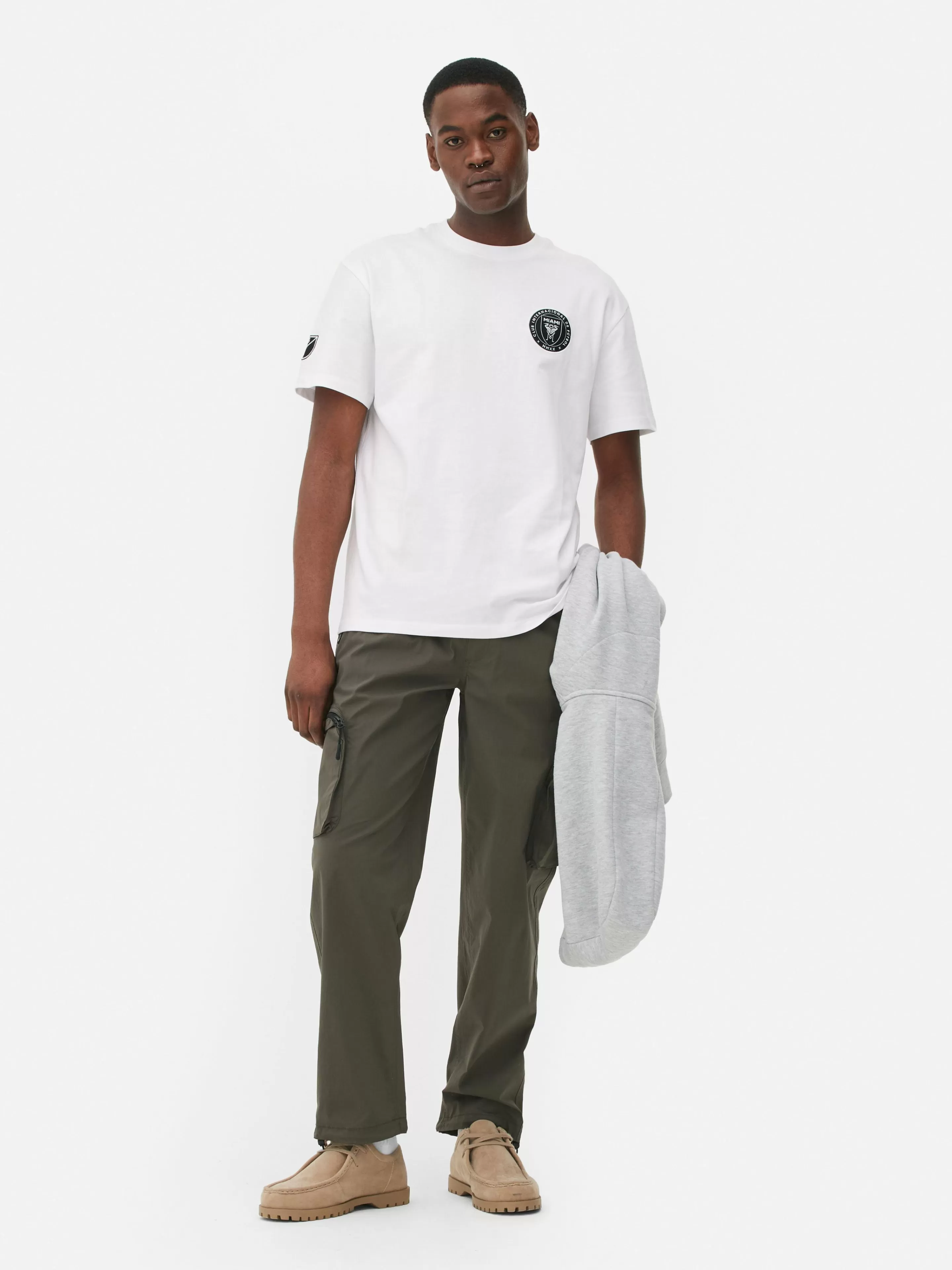 Tops E T-Shirts*Primark T-shirt Estampado Logótipo Inter Miami CF Branco