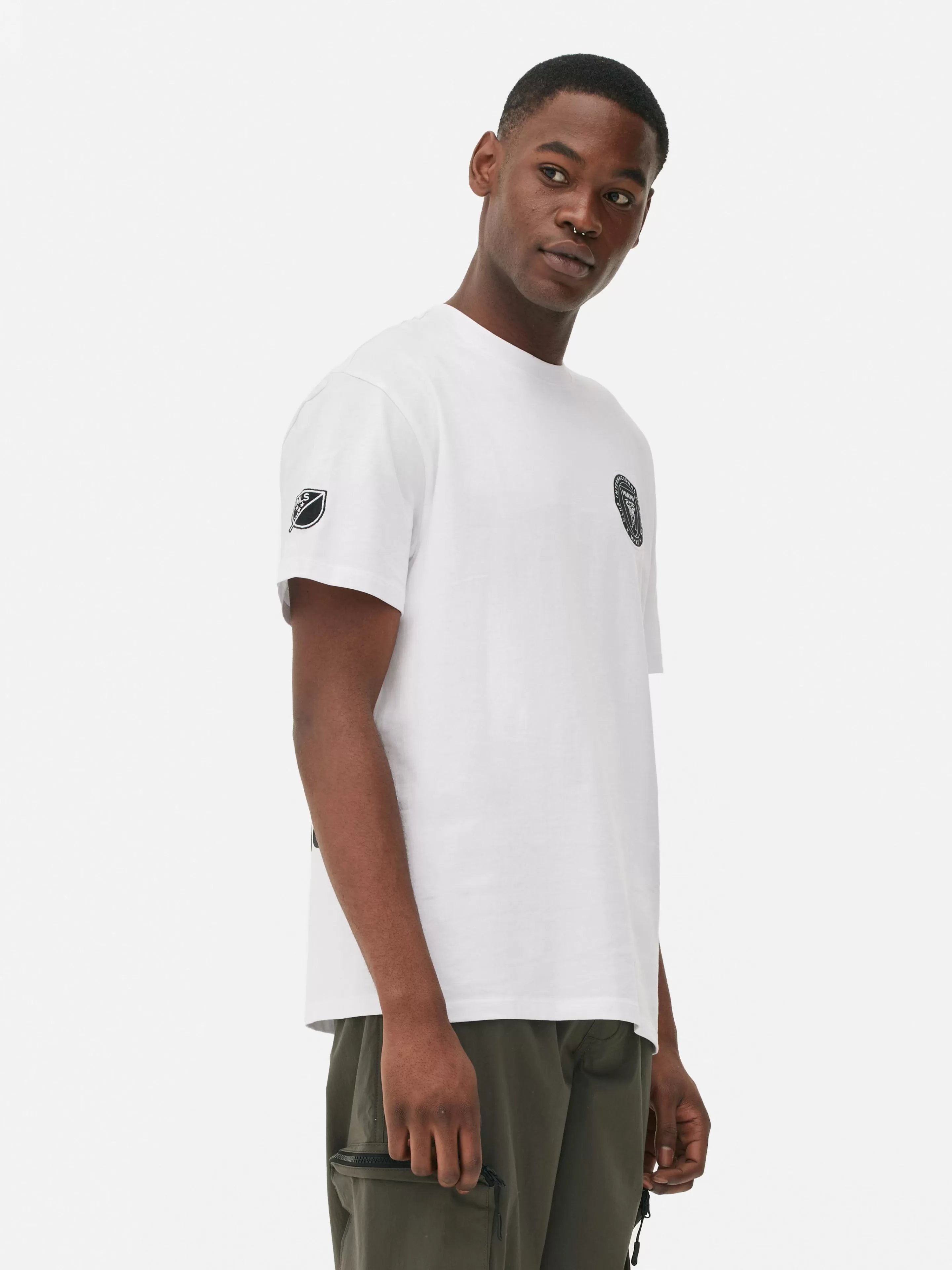 Tops E T-Shirts*Primark T-shirt Estampado Logótipo Inter Miami CF Branco