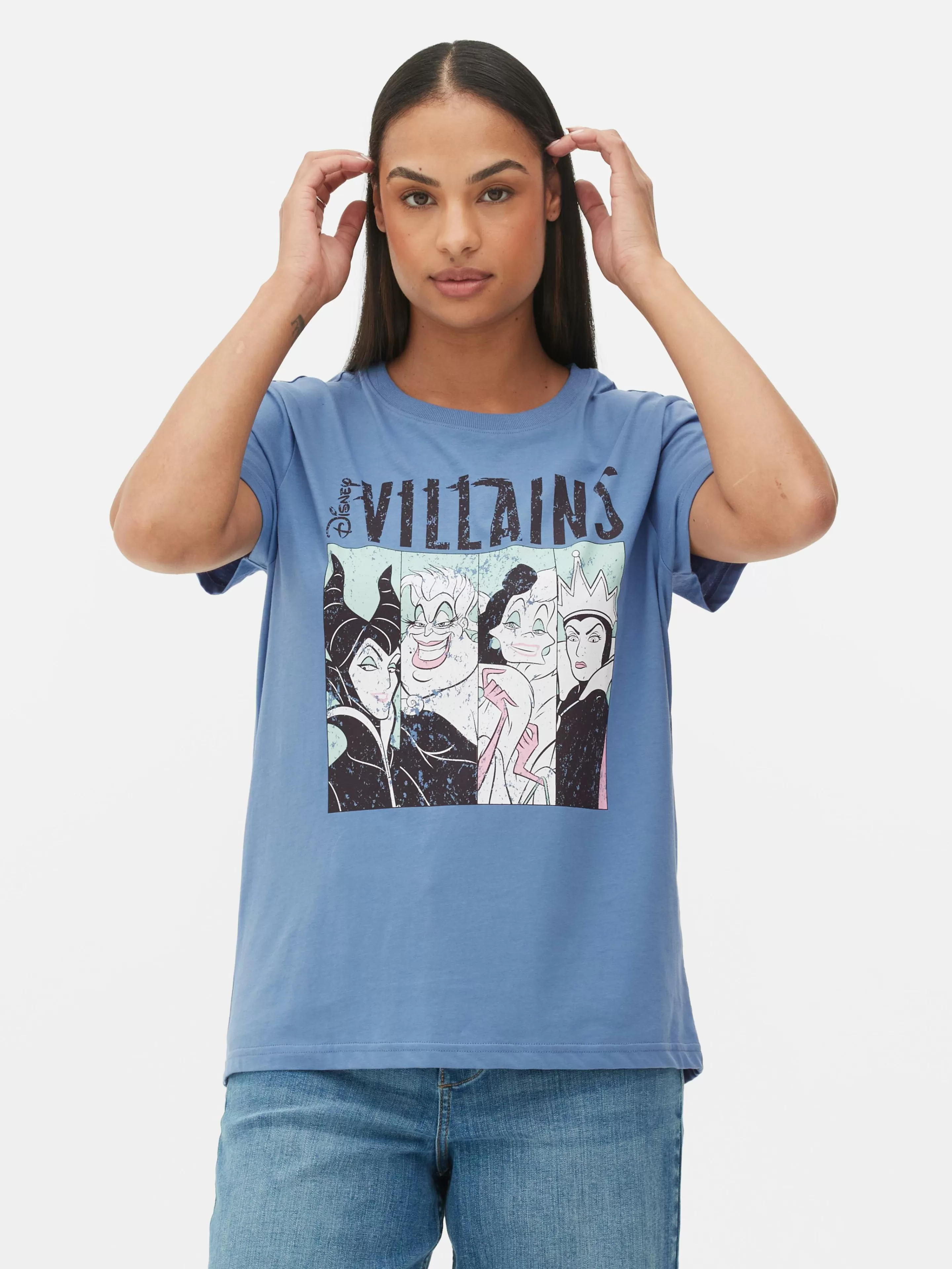 Tops E T-Shirts*Primark T-shirt Gráfica Disney Vilões Azul-escuro