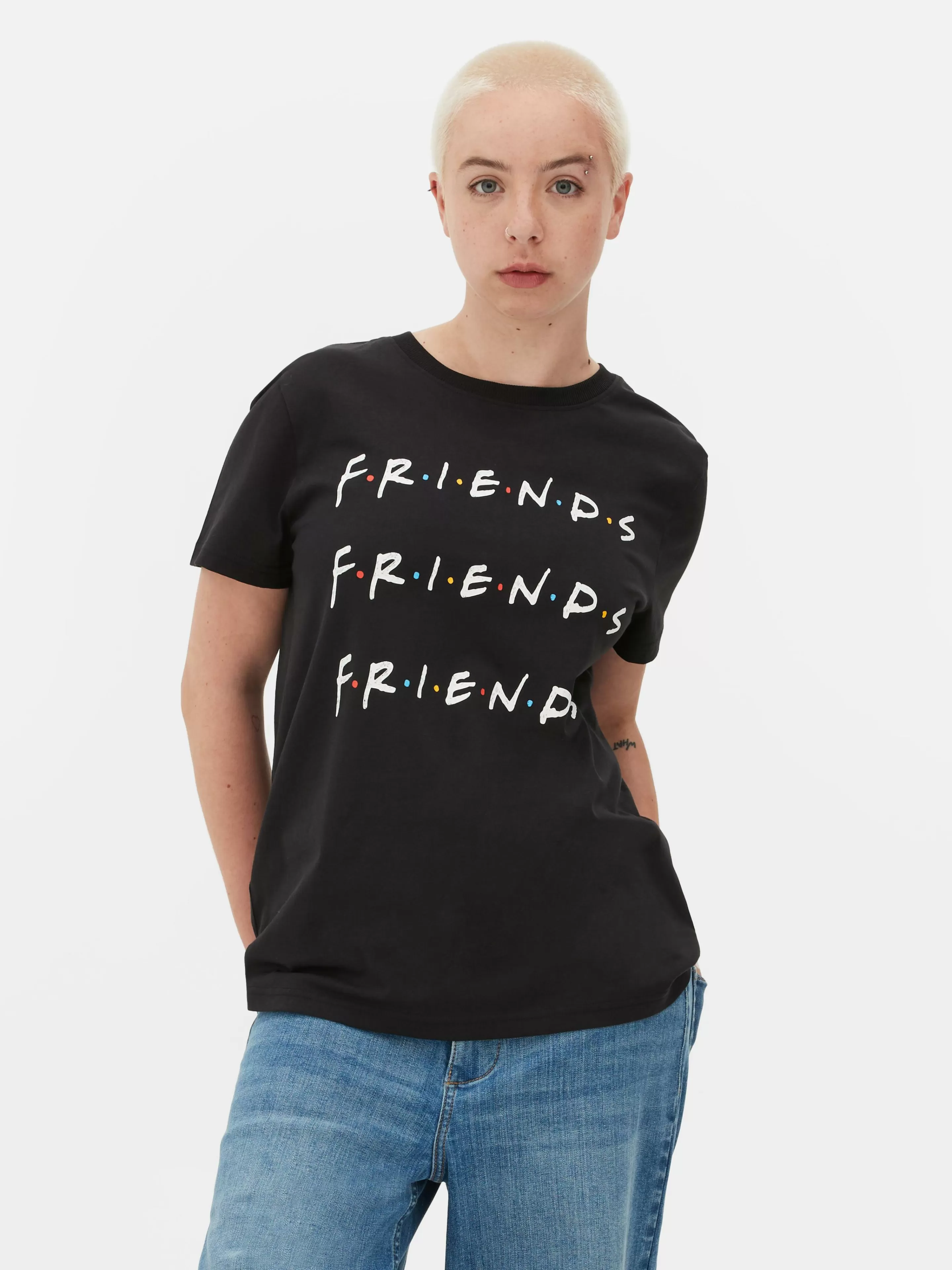 Tops E T-Shirts*Primark T-shirt Gráfica Friends Preto