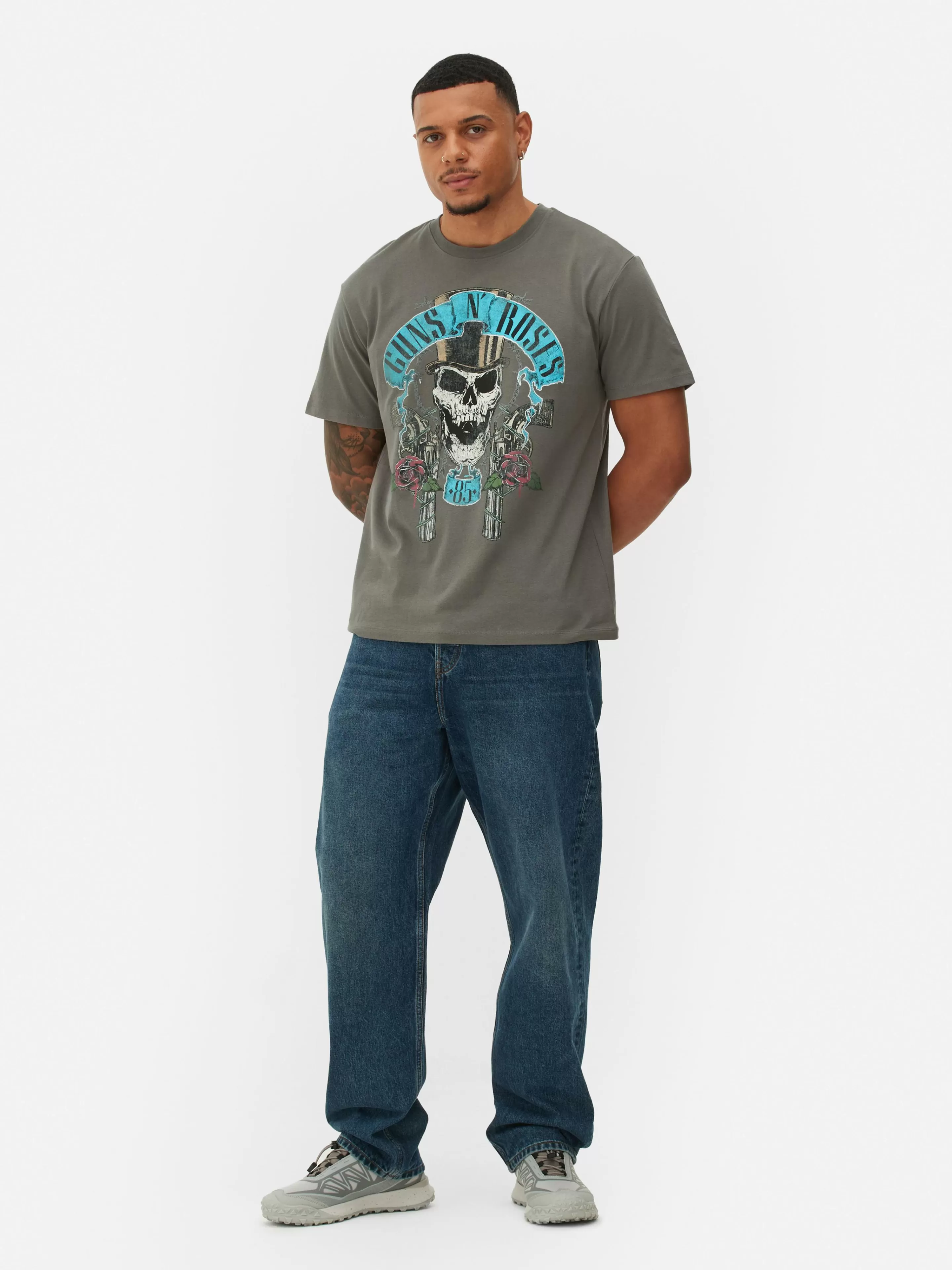 Camisolas E T-Shirts Com Estampado Gráfico | Tops E T-Shirts*Primark T-shirt Gráfica Guns N’ Roses Cinzento