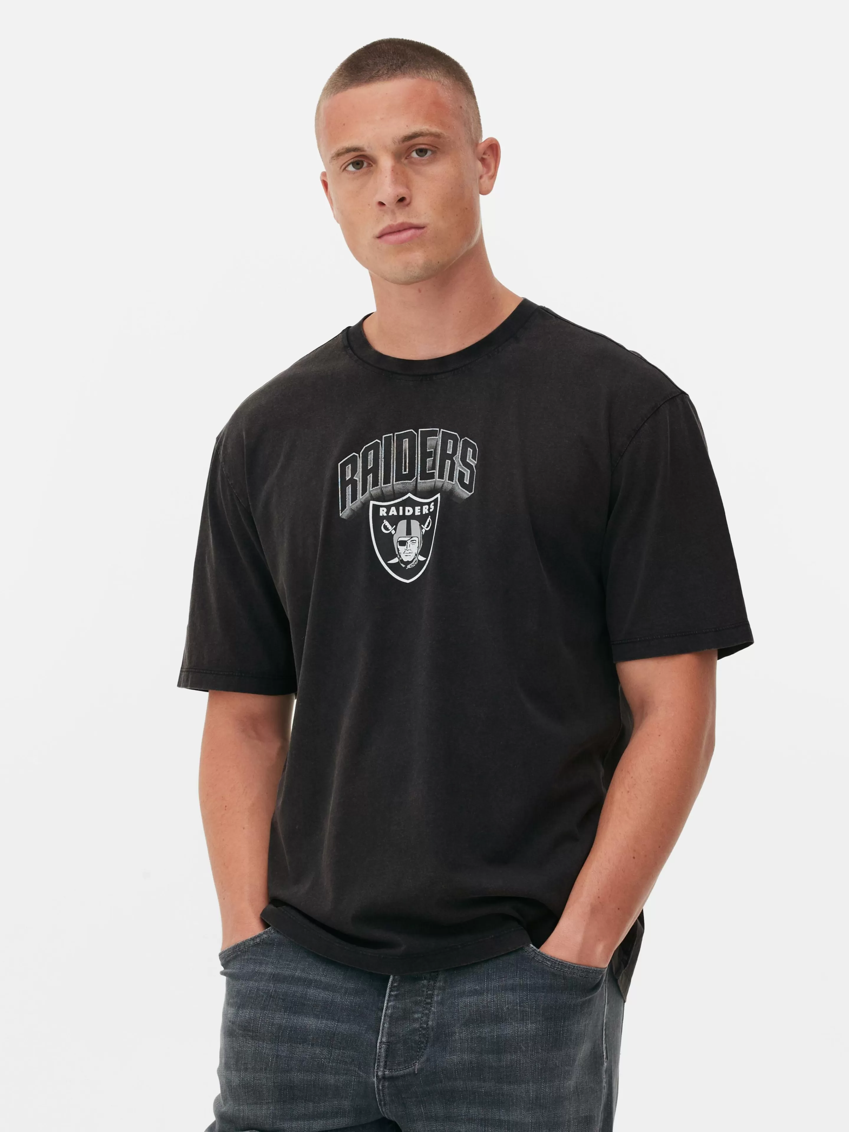 Camisolas E T-Shirts Com Estampado Gráfico | Tops E T-Shirts*Primark T-shirt Gráfica NFL Las Vegas Raiders Carvão