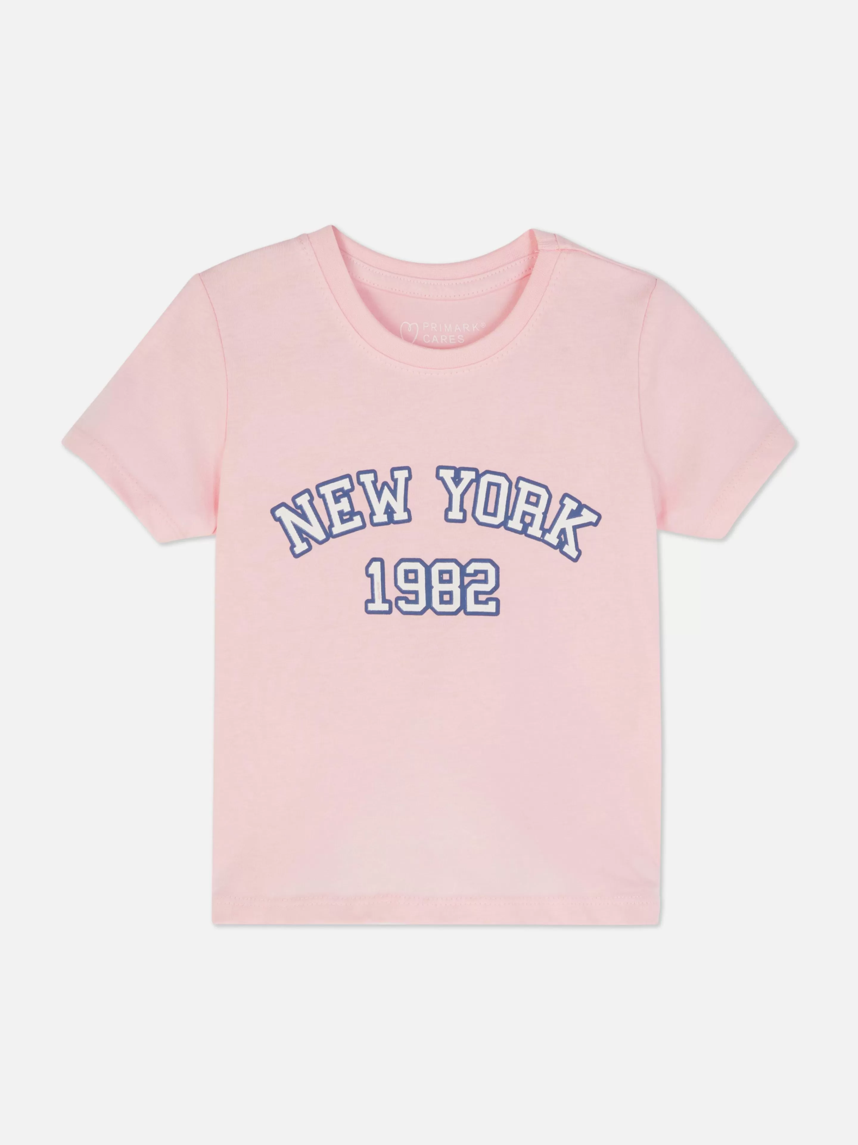 Tops E T-Shirts*Primark T-shirt Gráfica Nova Iorque Rosa-claro