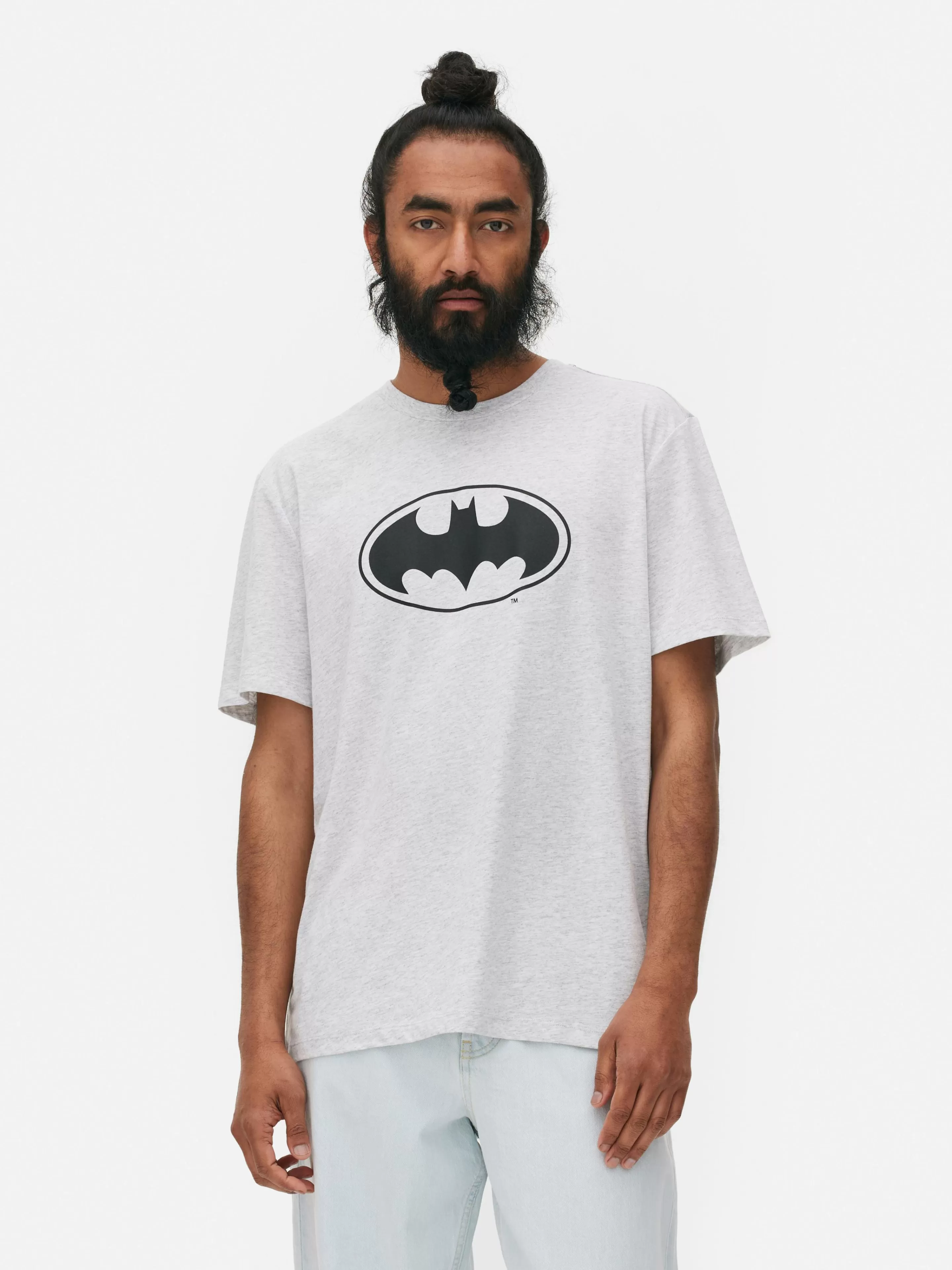 Tops E T-Shirts | Camisolas E T-Shirts Com Estampado Gráfico*Primark T-shirt Logótipo Batman Cinzento marmoreado