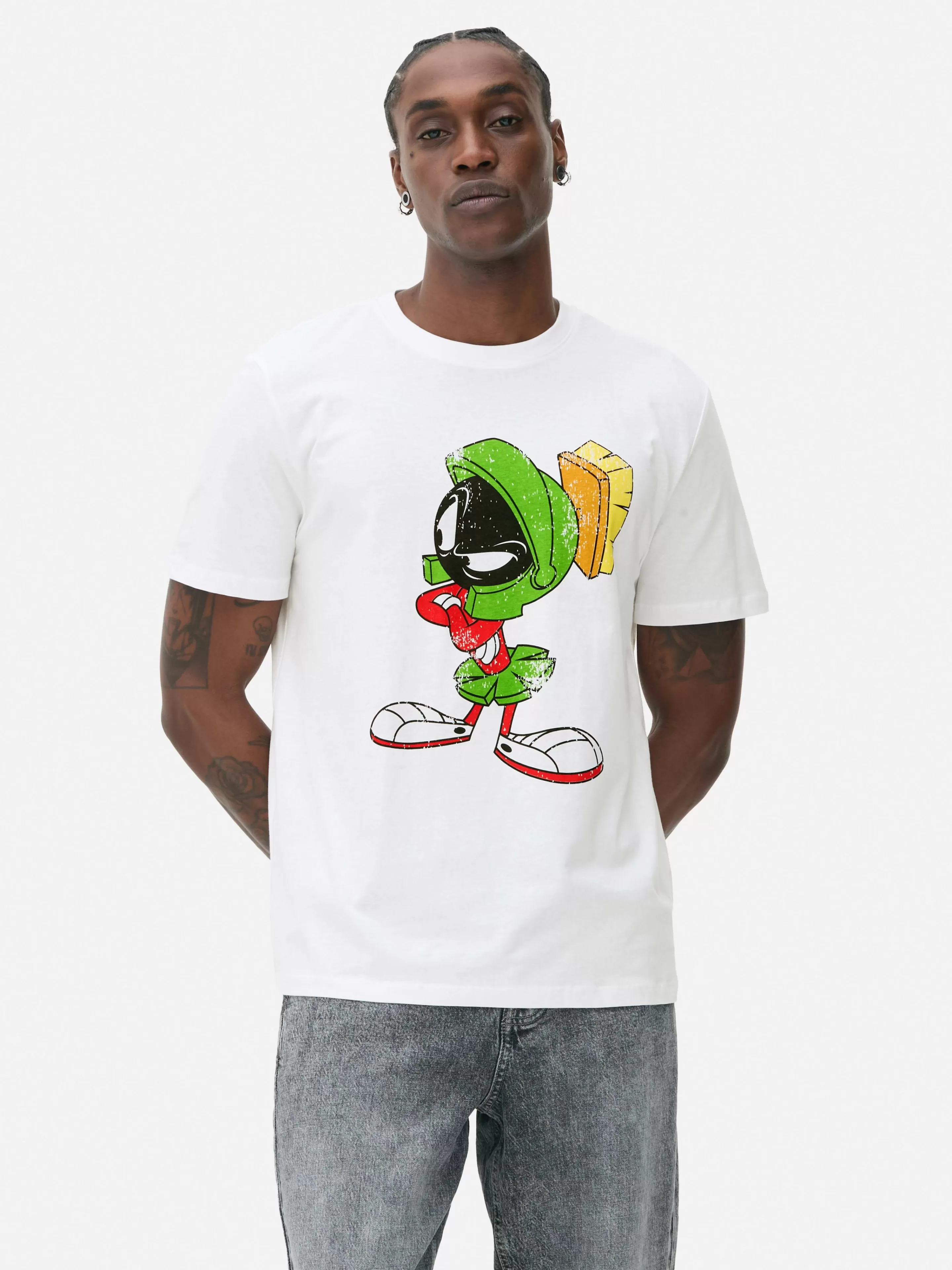 Camisolas E T-Shirts Com Estampado Gráfico | Tops E T-Shirts*Primark T-shirt Looney Tunes Marvin O Marciano Branco