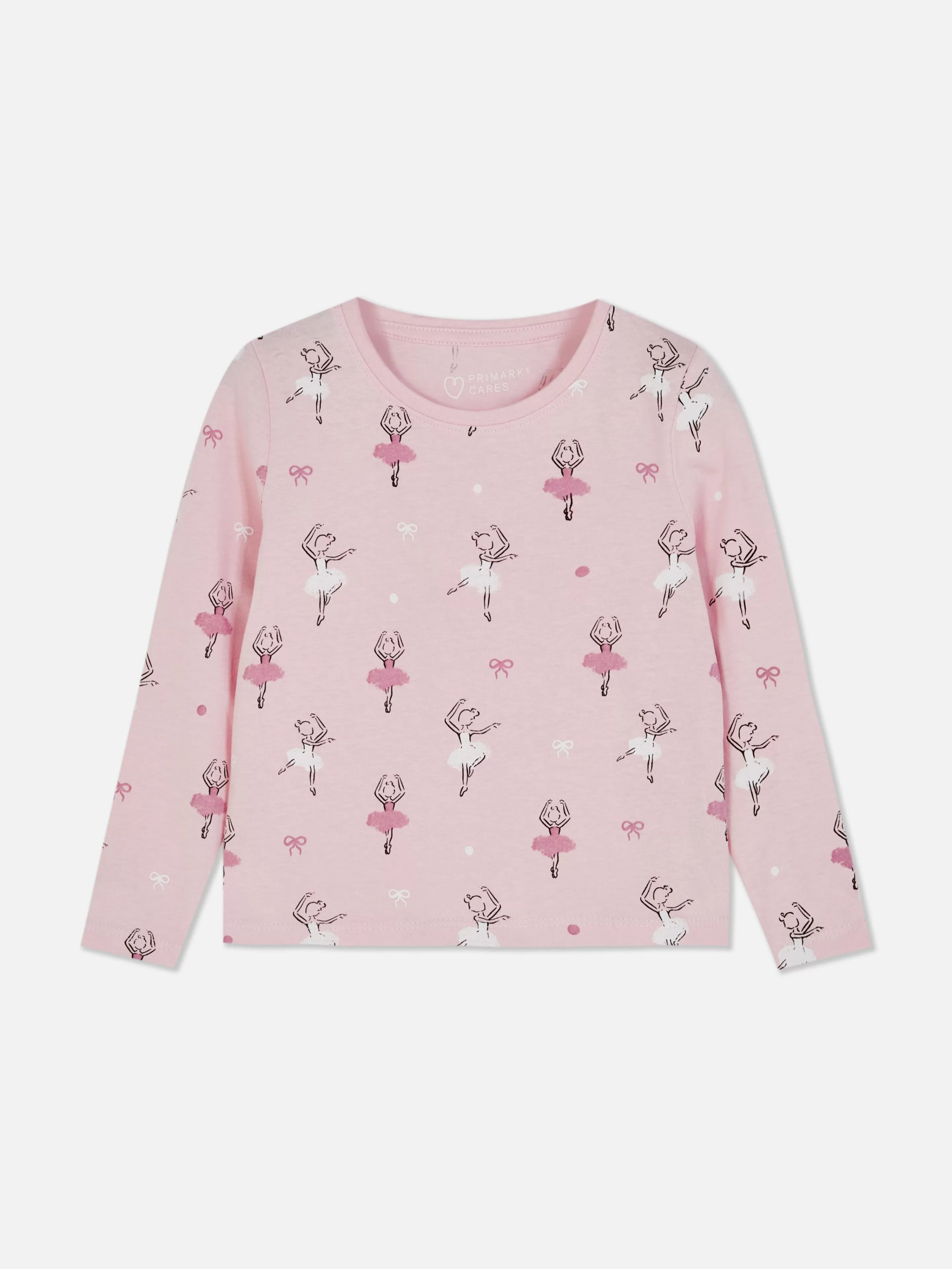 Tops E T-Shirts*Primark T-shirt Manga Comprida Gráfico Ballet Cor-de-rosa