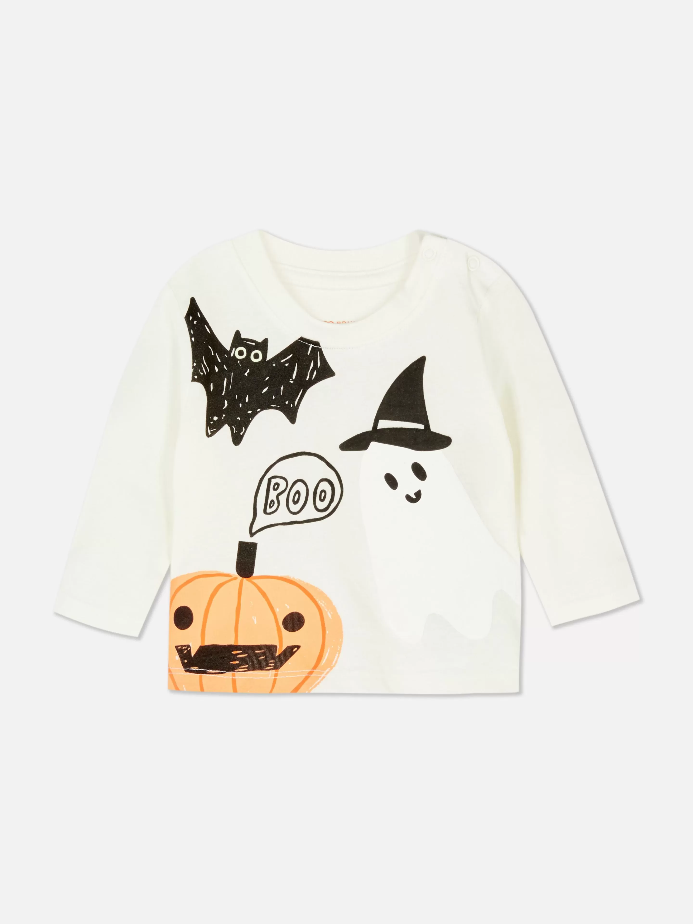 Tops E T-Shirts*Primark T-shirt Manga Comprida Halloween Branco