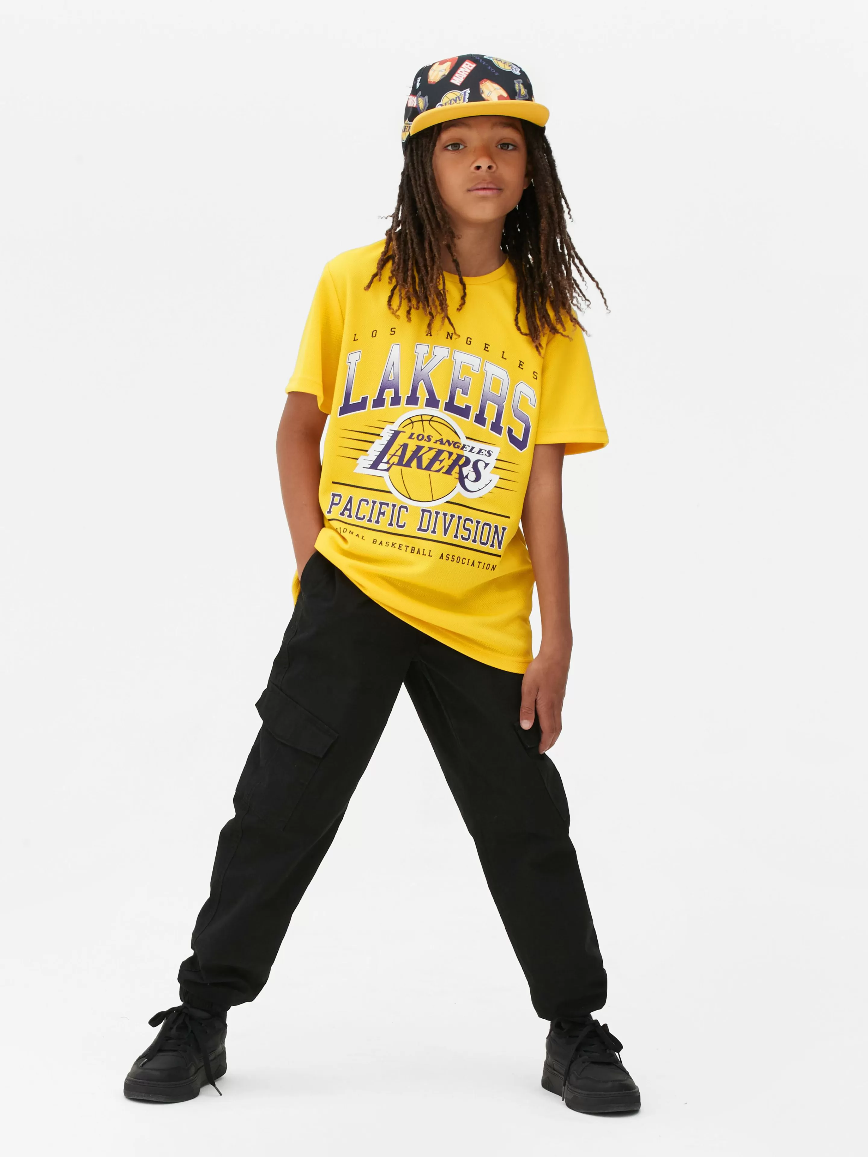 Tops E T-Shirts*Primark T-shirt Manga Curta NBA Los Angeles Lakers Amarelo