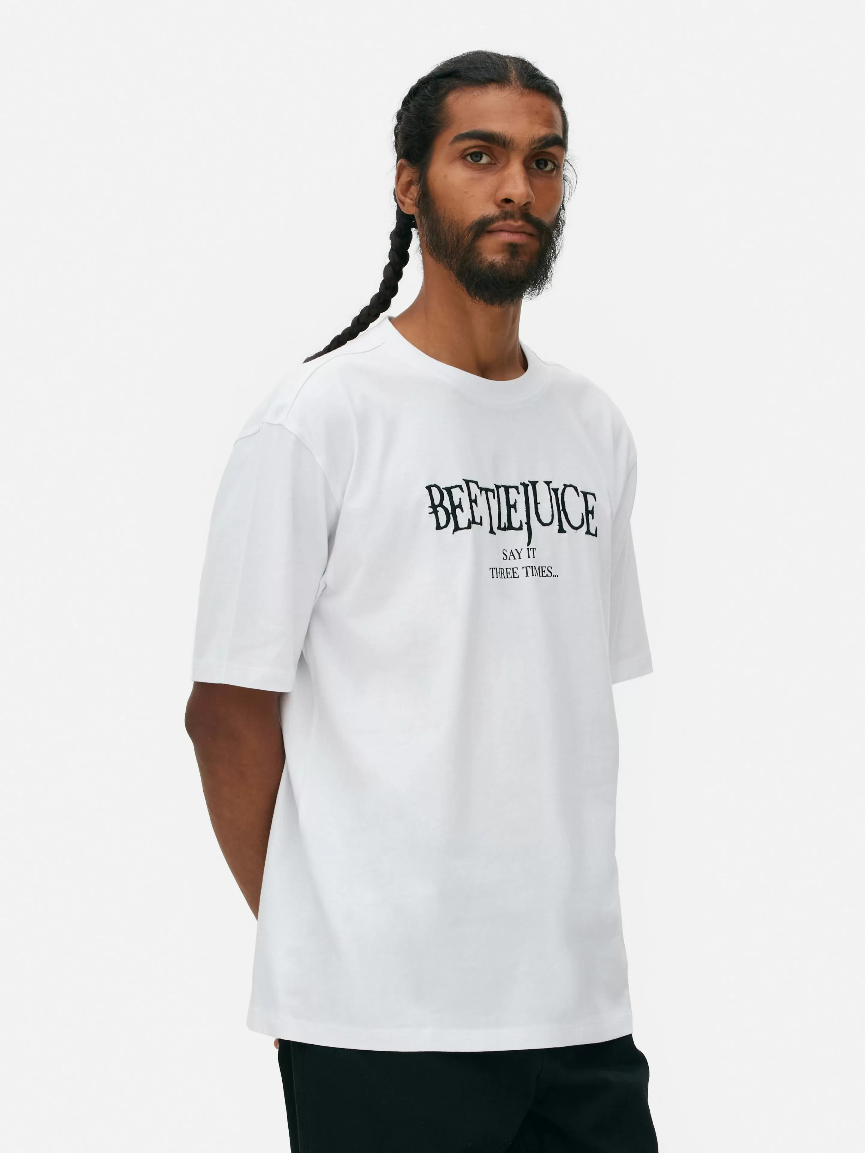 Camisolas E T-Shirts Com Estampado Gráfico | Tops E T-Shirts*Primark T-shirt Motivo Repetido Beetlejuice Branco