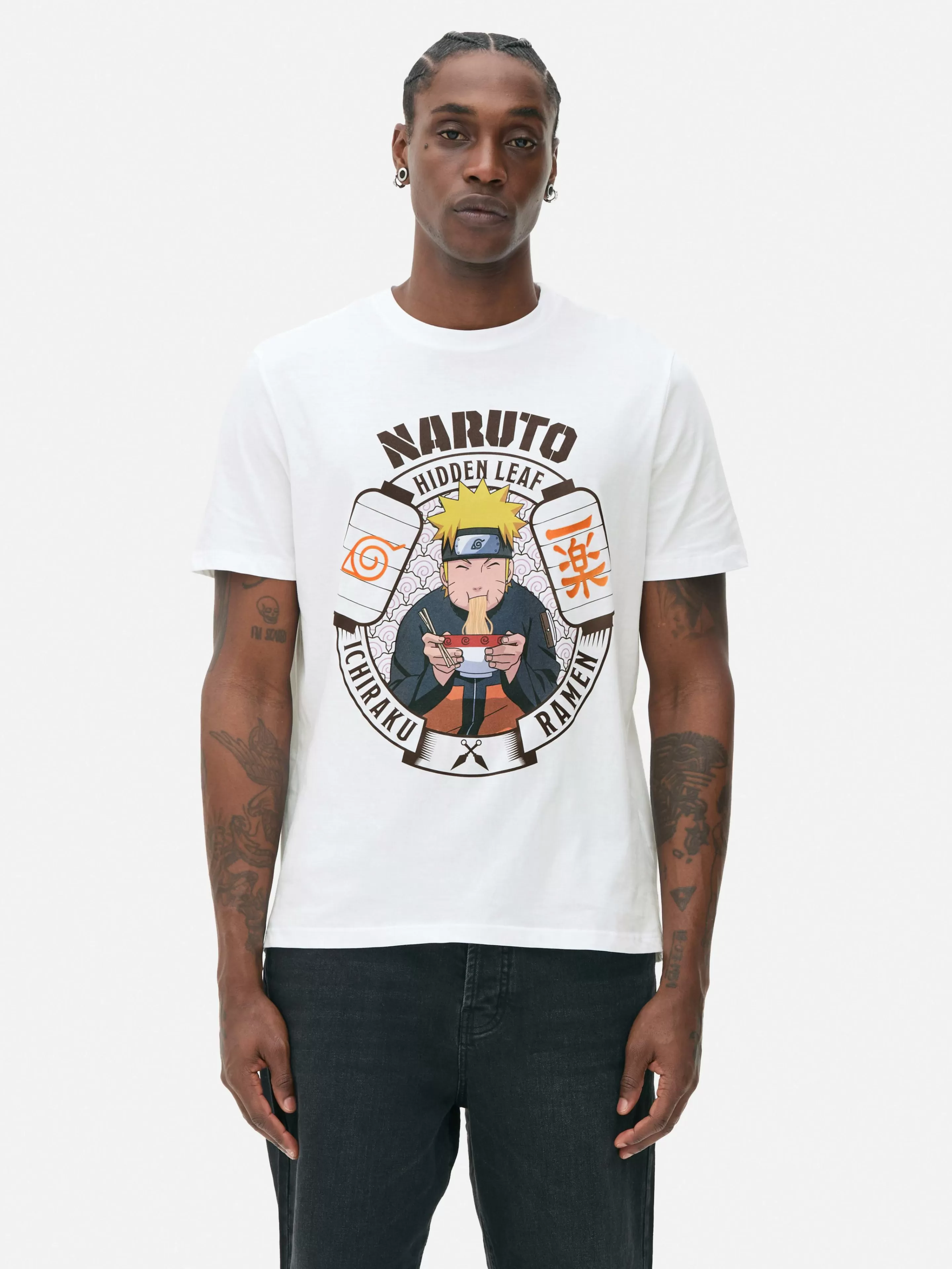 Camisolas E T-Shirts Com Estampado Gráfico | Tops E T-Shirts*Primark T-shirt Naruto Ichiraku Ramen Branco