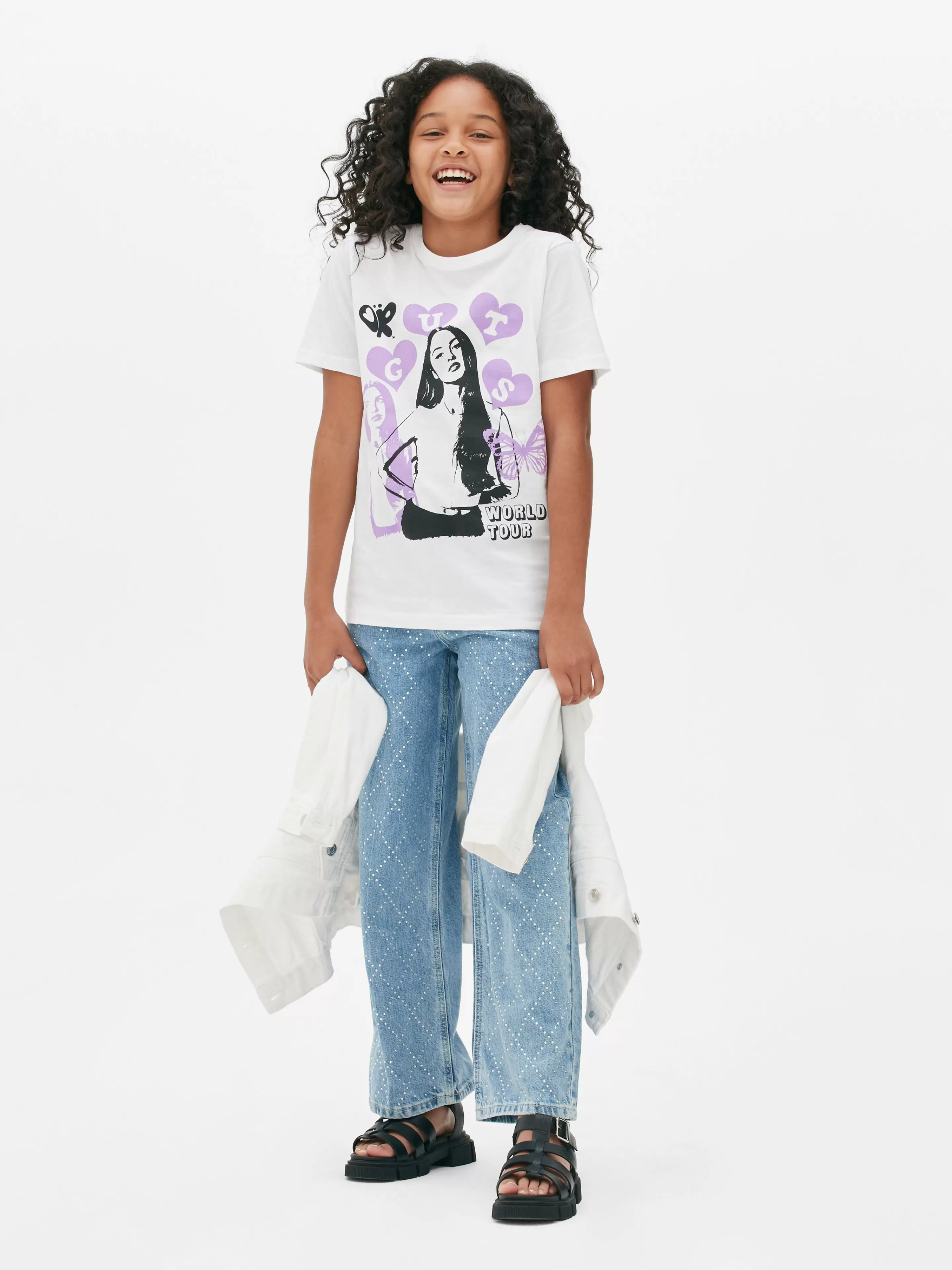 Tops E T-Shirts*Primark T-shirt Olivia Rodrigo Tour Branco