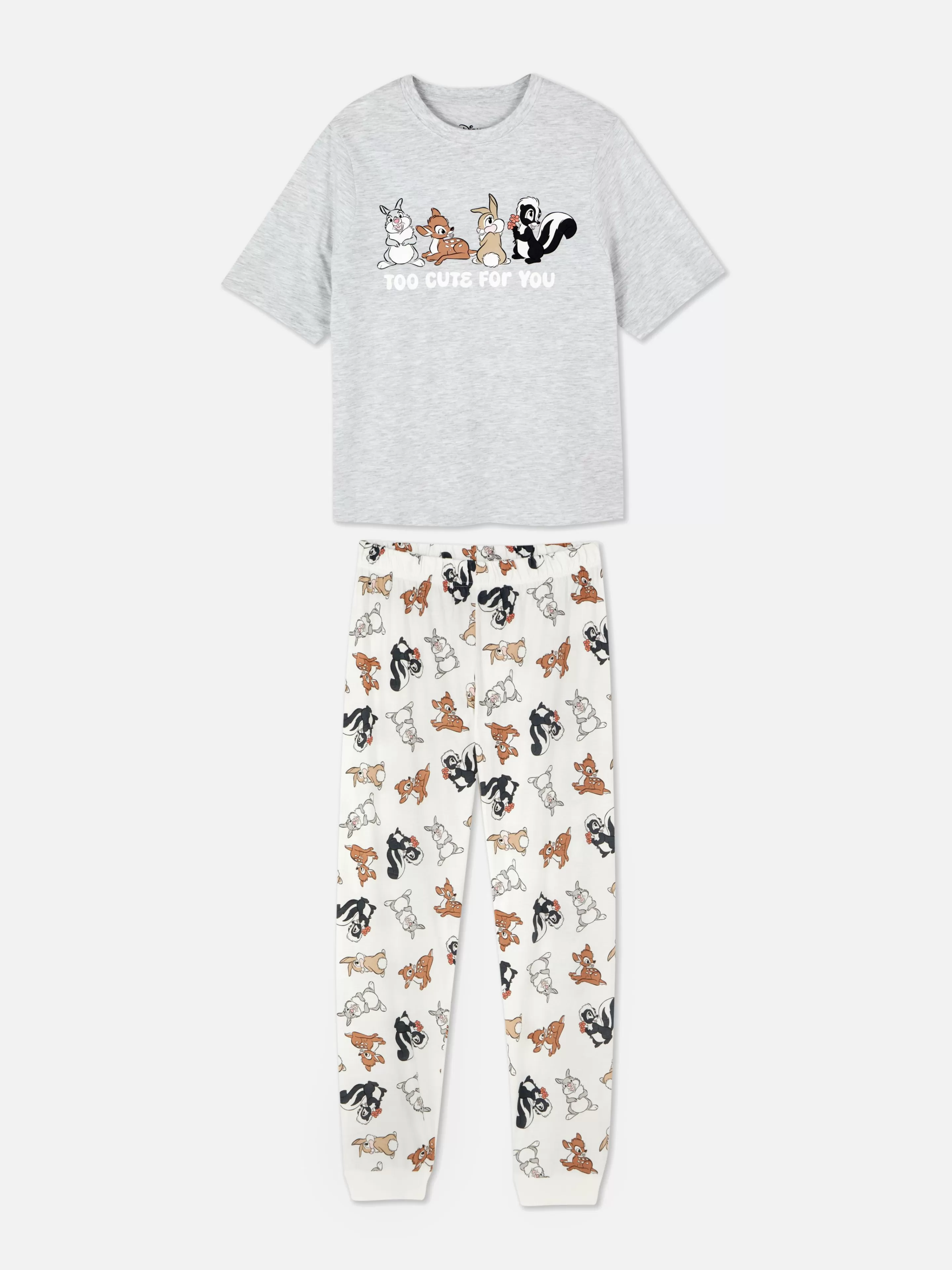 Pijamas*Primark T-shirt Pijama Personagens Disney Cinzento marmoreado