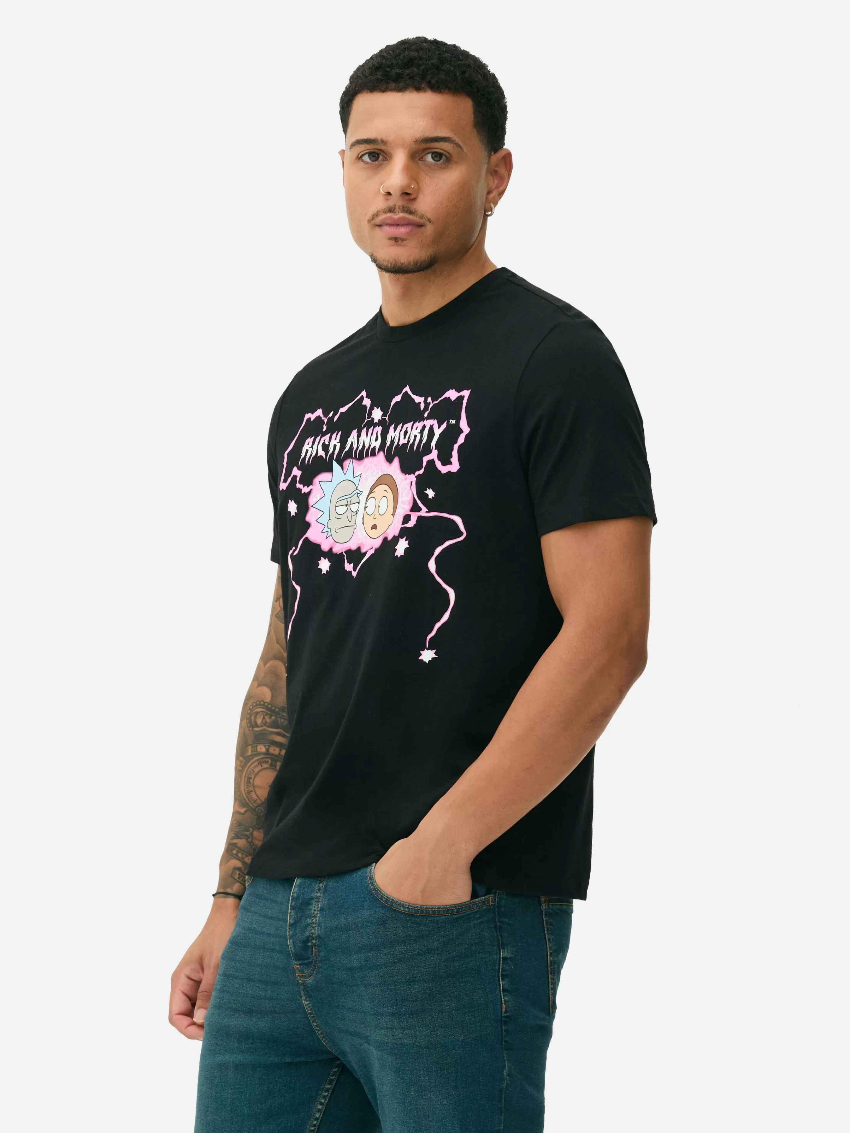 Camisolas E T-Shirts Com Estampado Gráfico | Tops E T-Shirts*Primark T-shirt Rick And Morty Preto