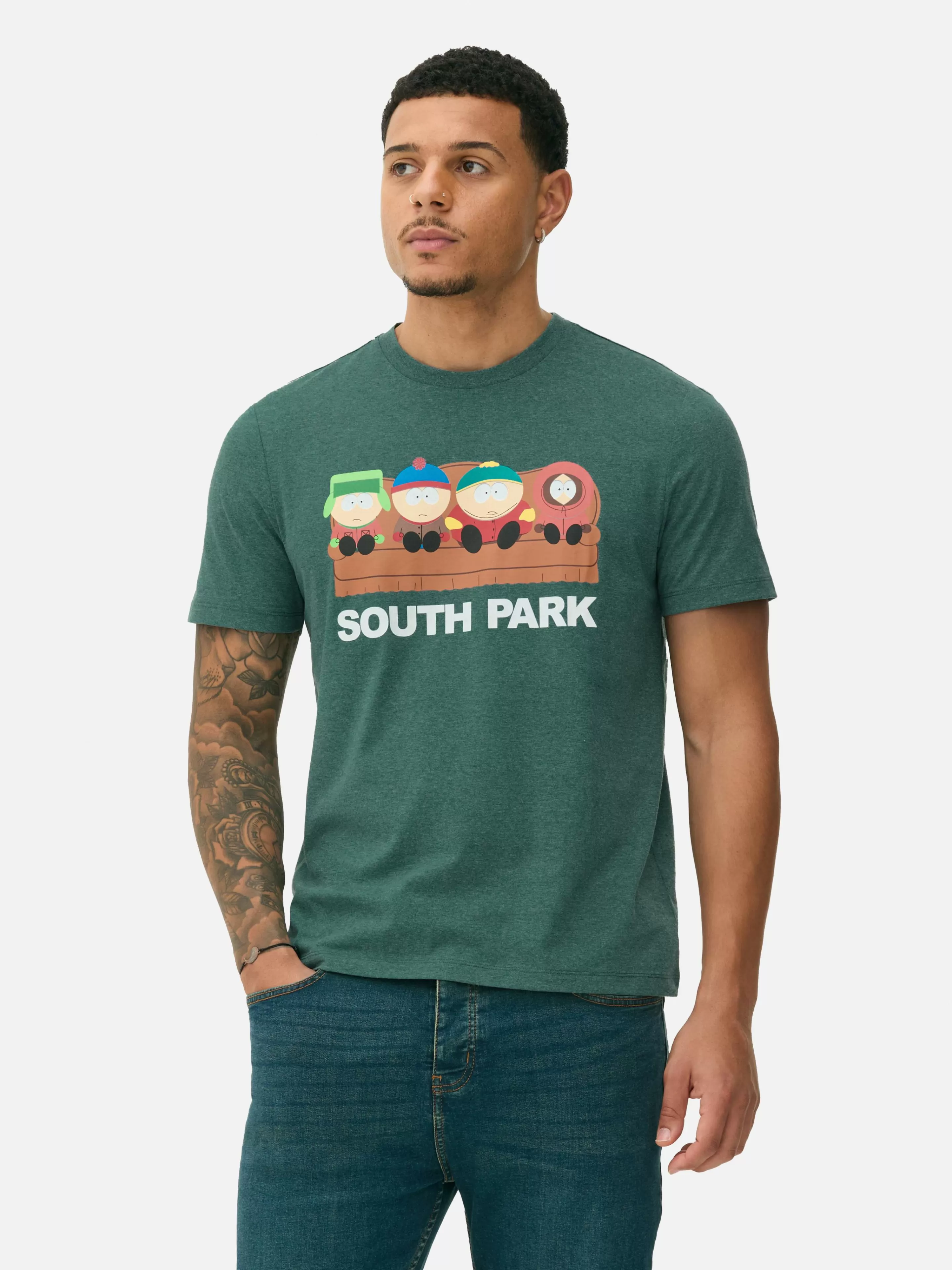 Camisolas E T-Shirts Com Estampado Gráfico | Tops E T-Shirts*Primark T-shirt South Park Verde