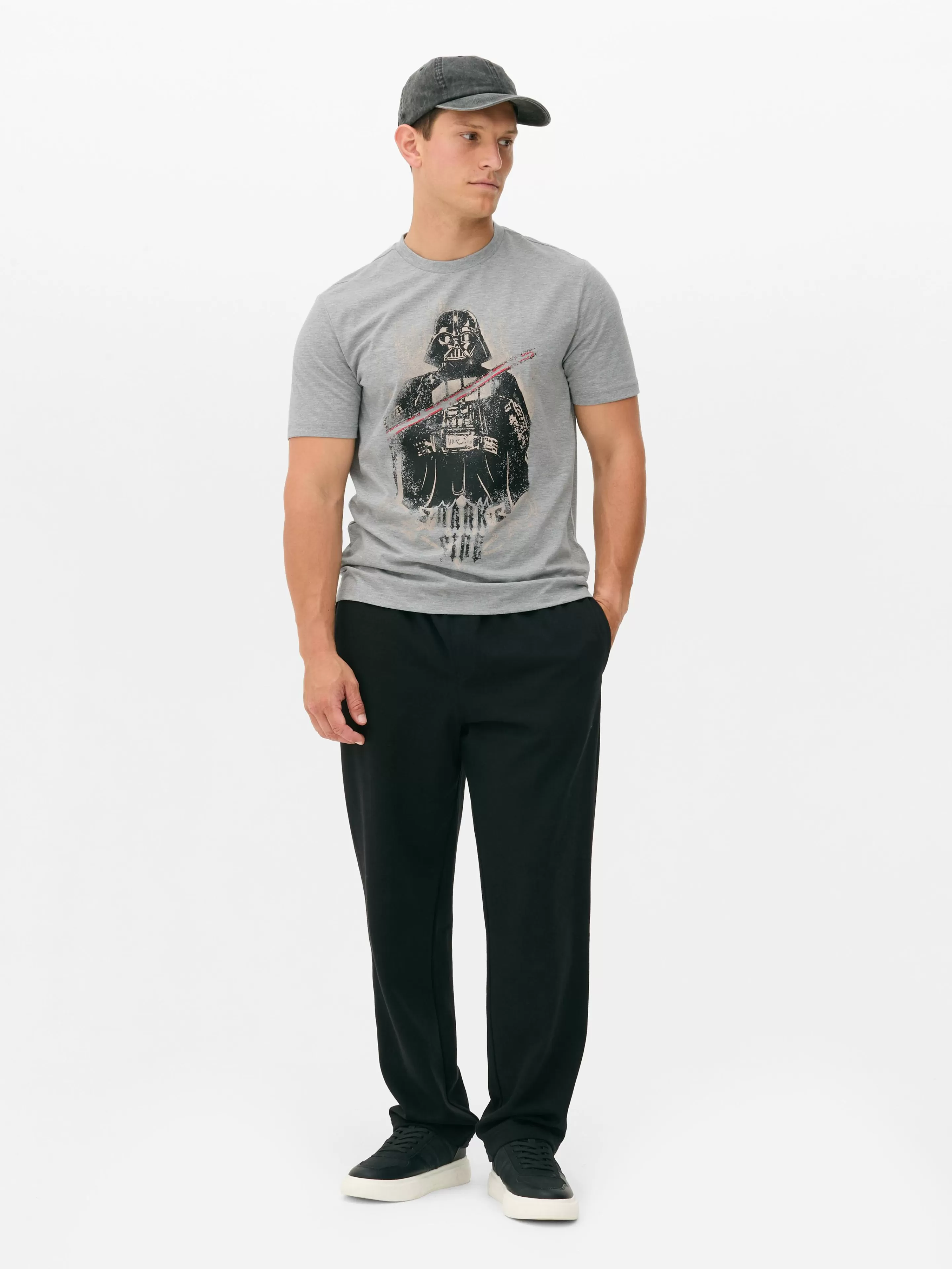 Tops E T-Shirts*Primark T-shirt Star Wars Darth Vader Cinzento marmoreado