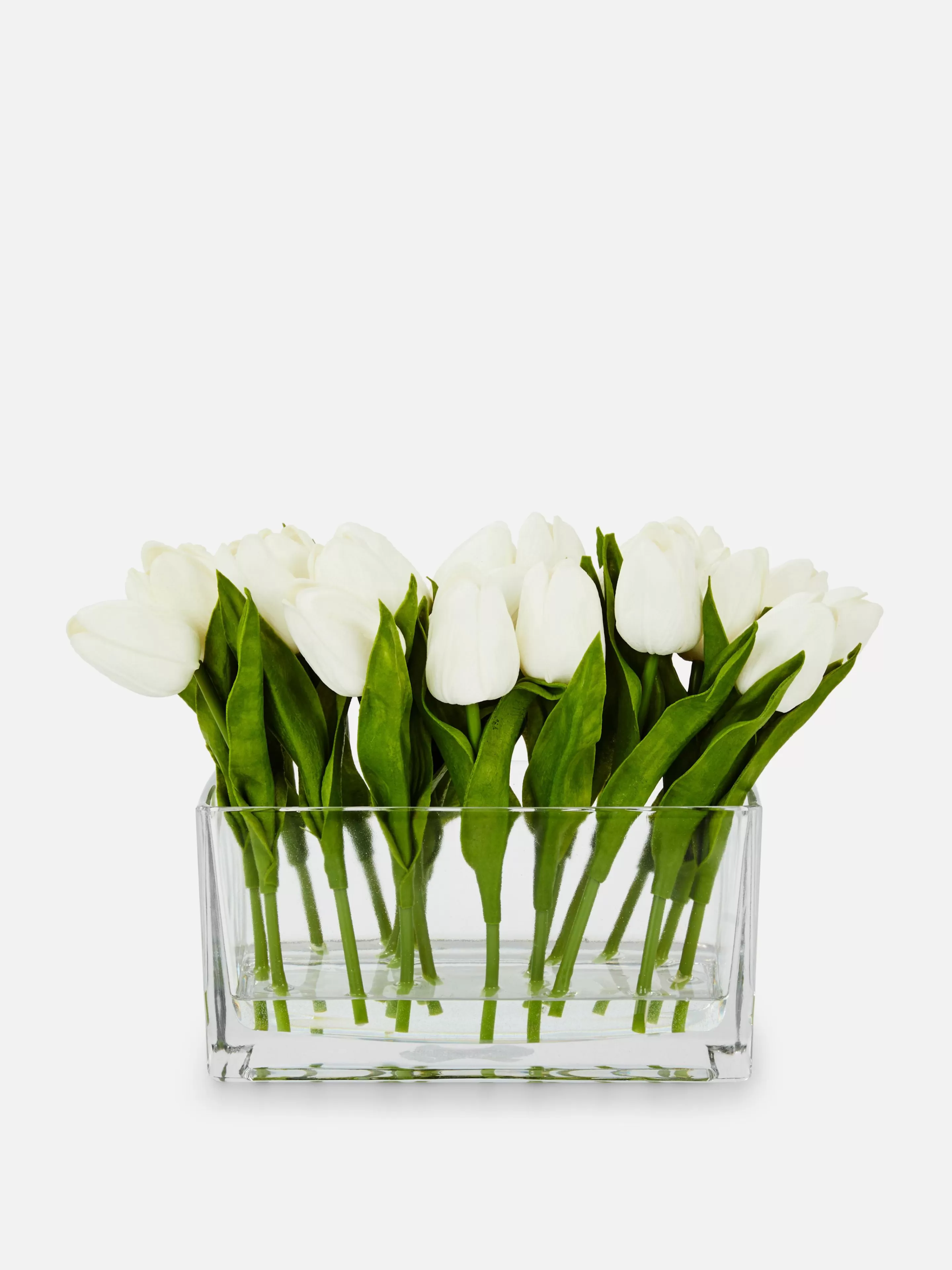 Vasos E Suportes Para Plantas*Primark Tulipas Artificiais Jarra Vidro Retangular Transparente