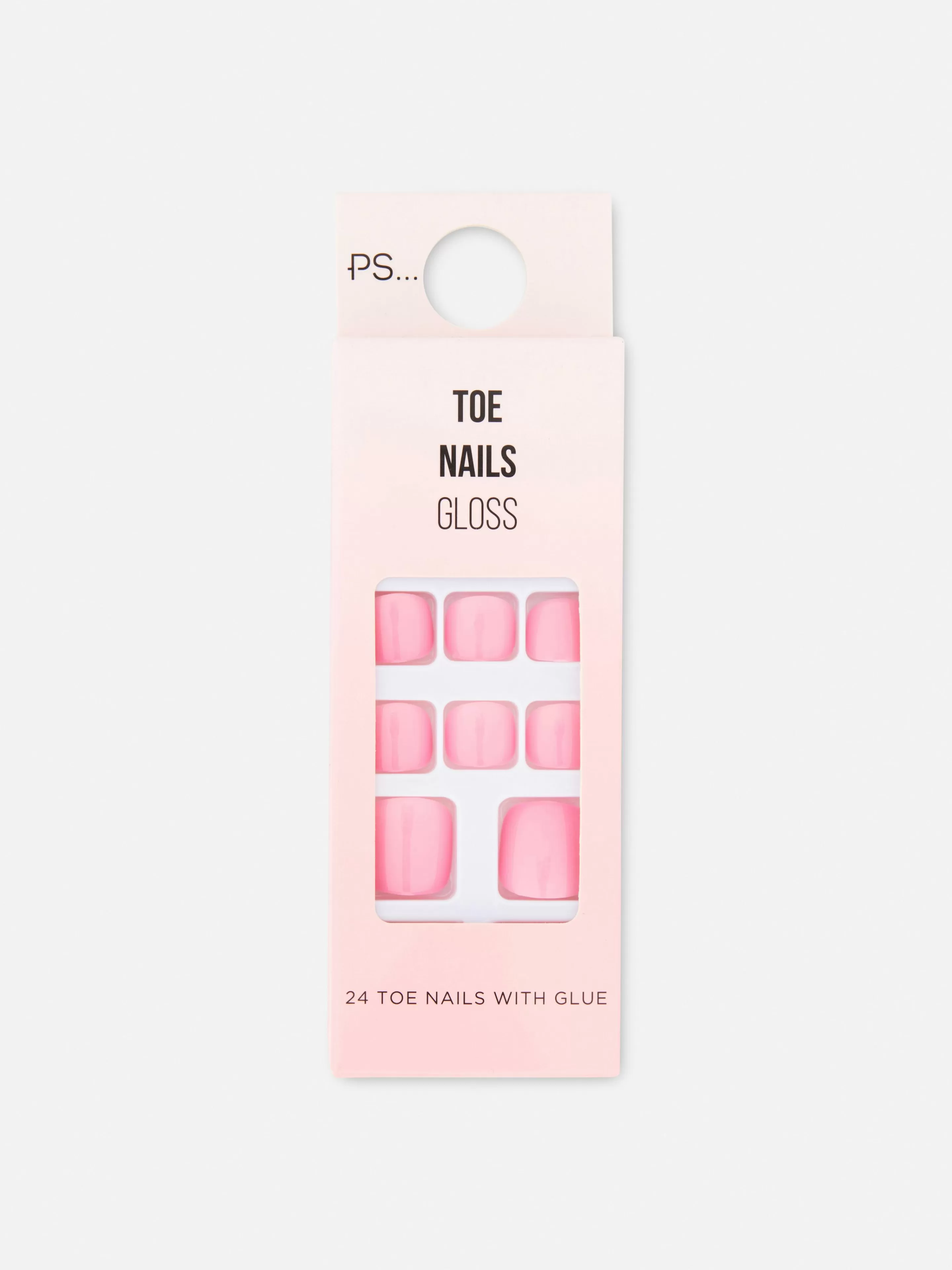 Unhas Postiças*Primark Unhas Postiças Pés Brilhantes PS... Rosa-claro