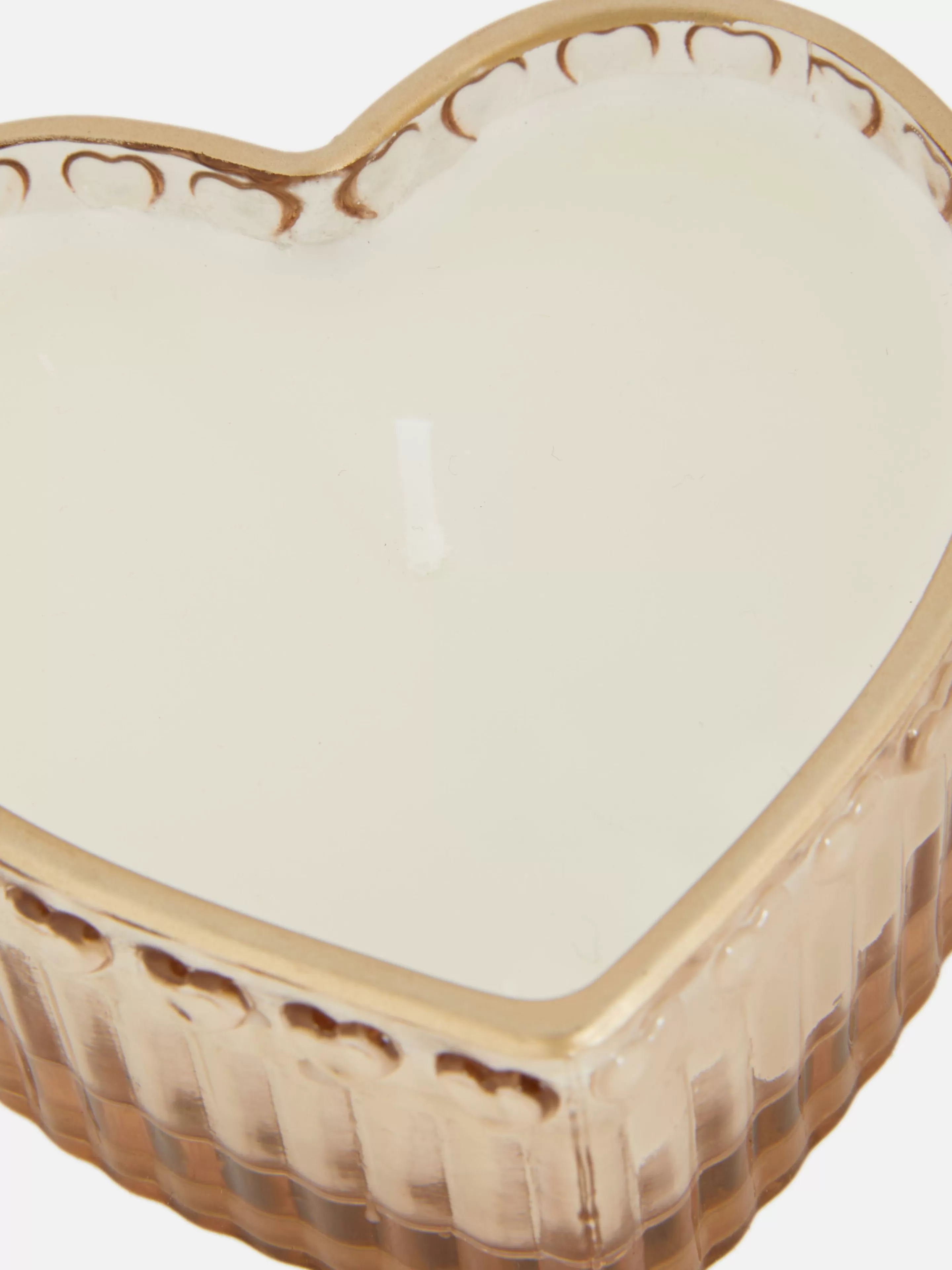 Fragrância Para Casa*Primark Vela Em Base Estriada Forma Coração Branco