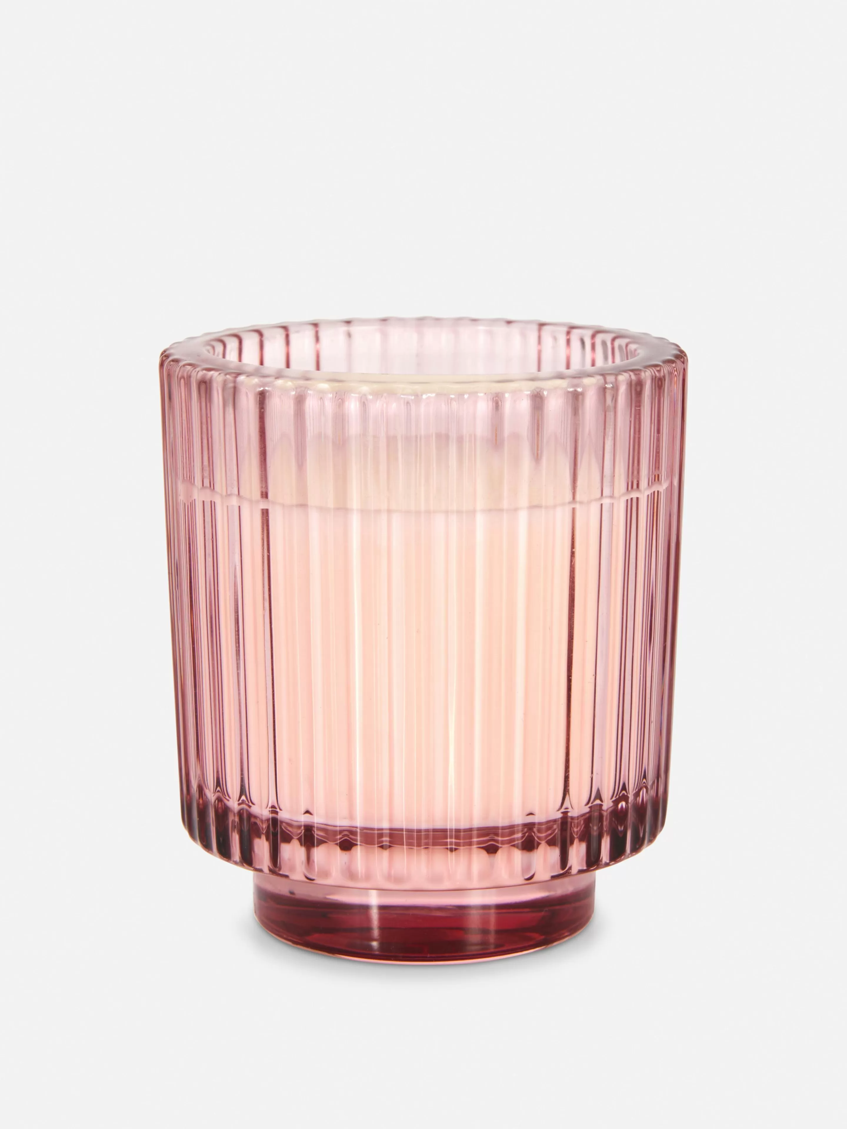 Fragrância Para Casa*Primark Vela Vidro Estriado Cor-de-rosa