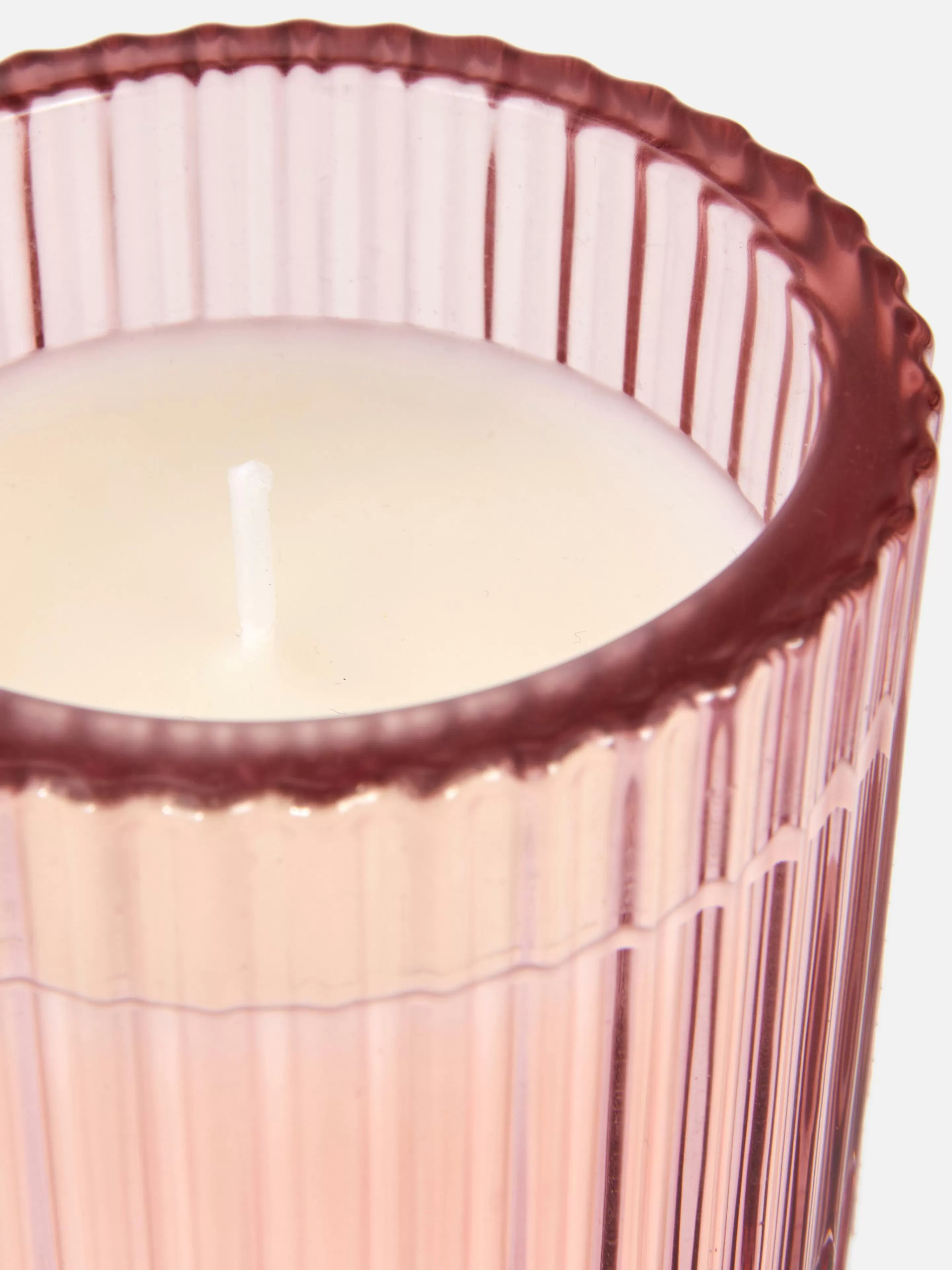 Fragrância Para Casa*Primark Vela Vidro Estriado Cor-de-rosa